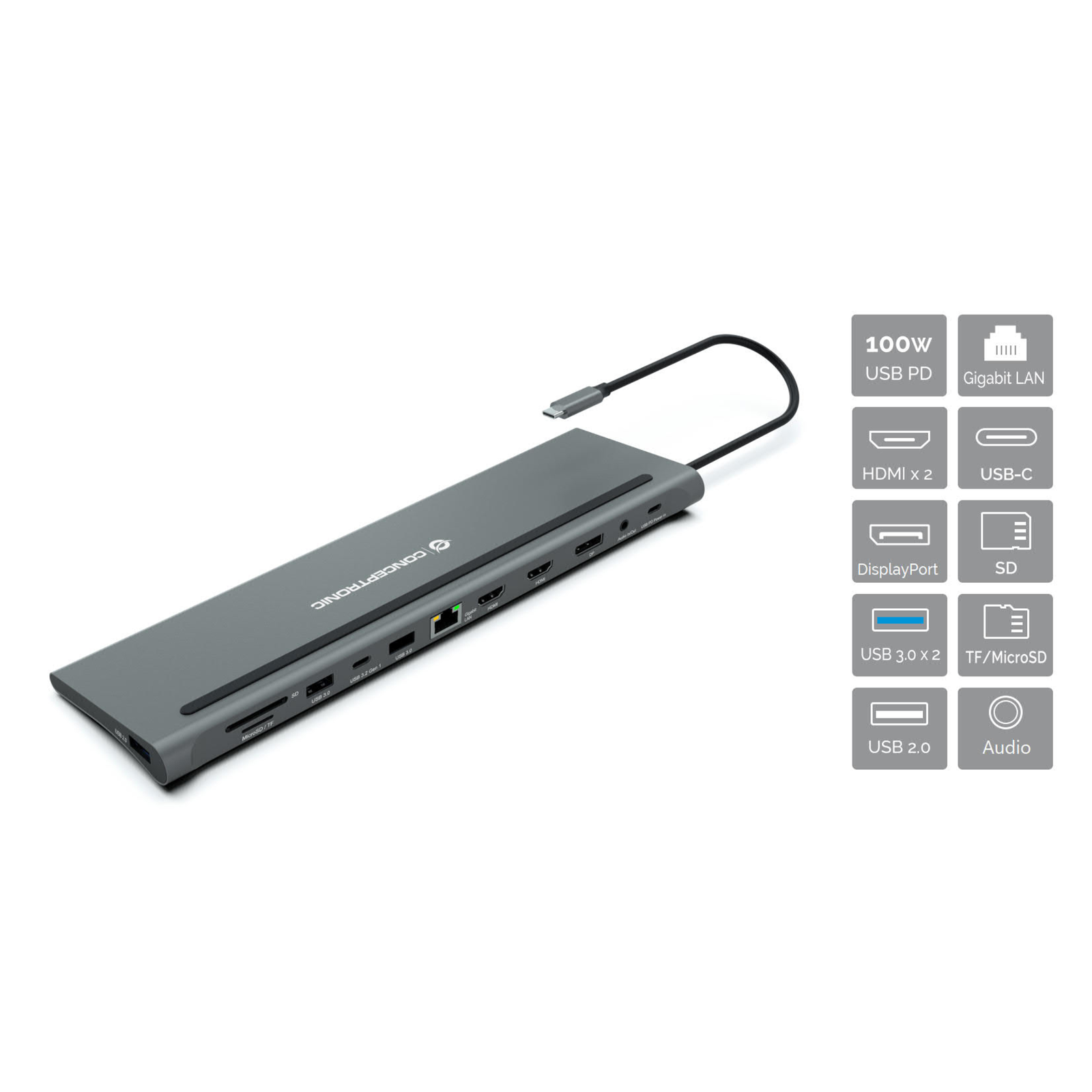 Conceptronic DONN17G Docking Station USB-C 3.2 Gen 1