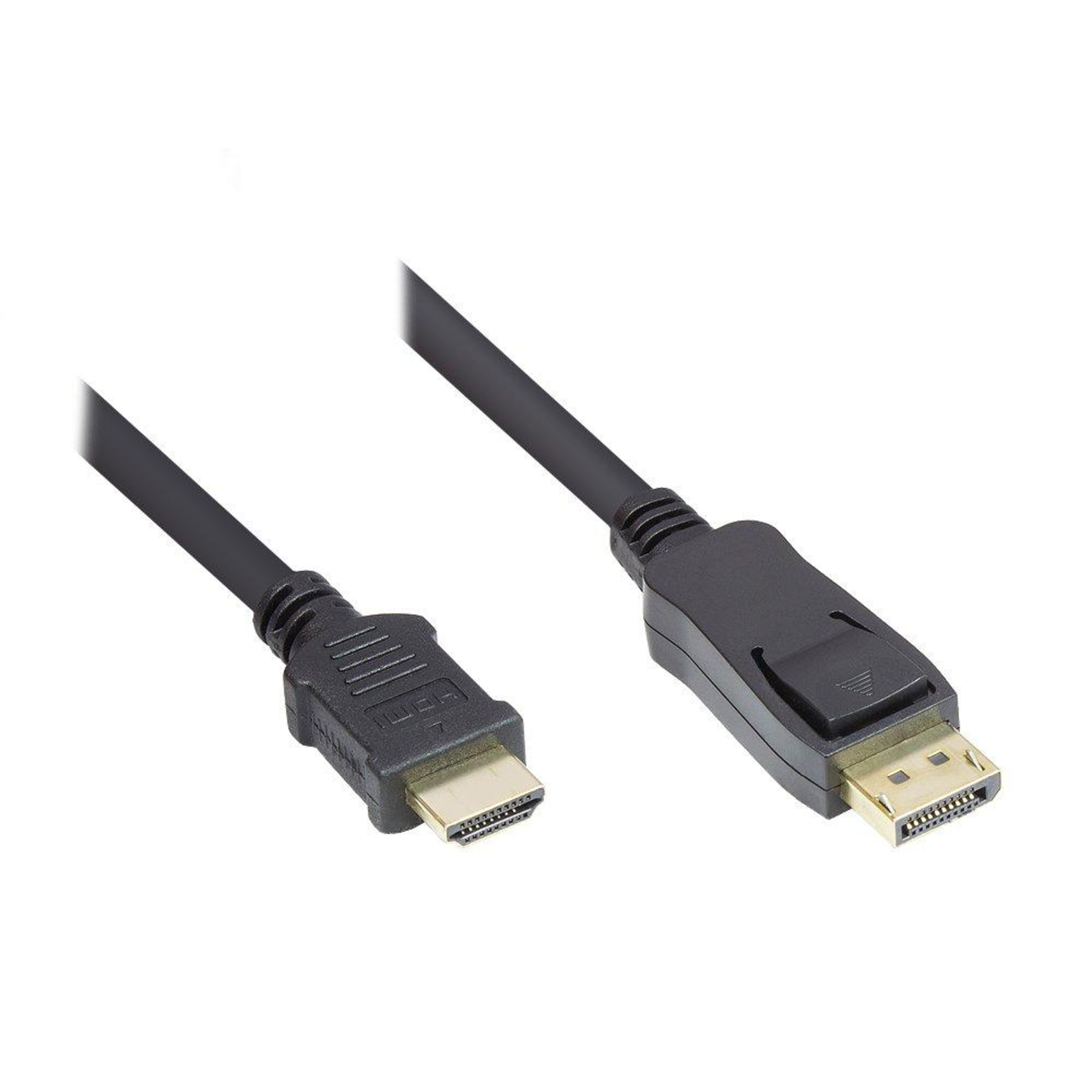 Good Connections Connection Cable DisplayPort 1.2 to HDMI 4K gold-plated Contacts OFC Black 1m