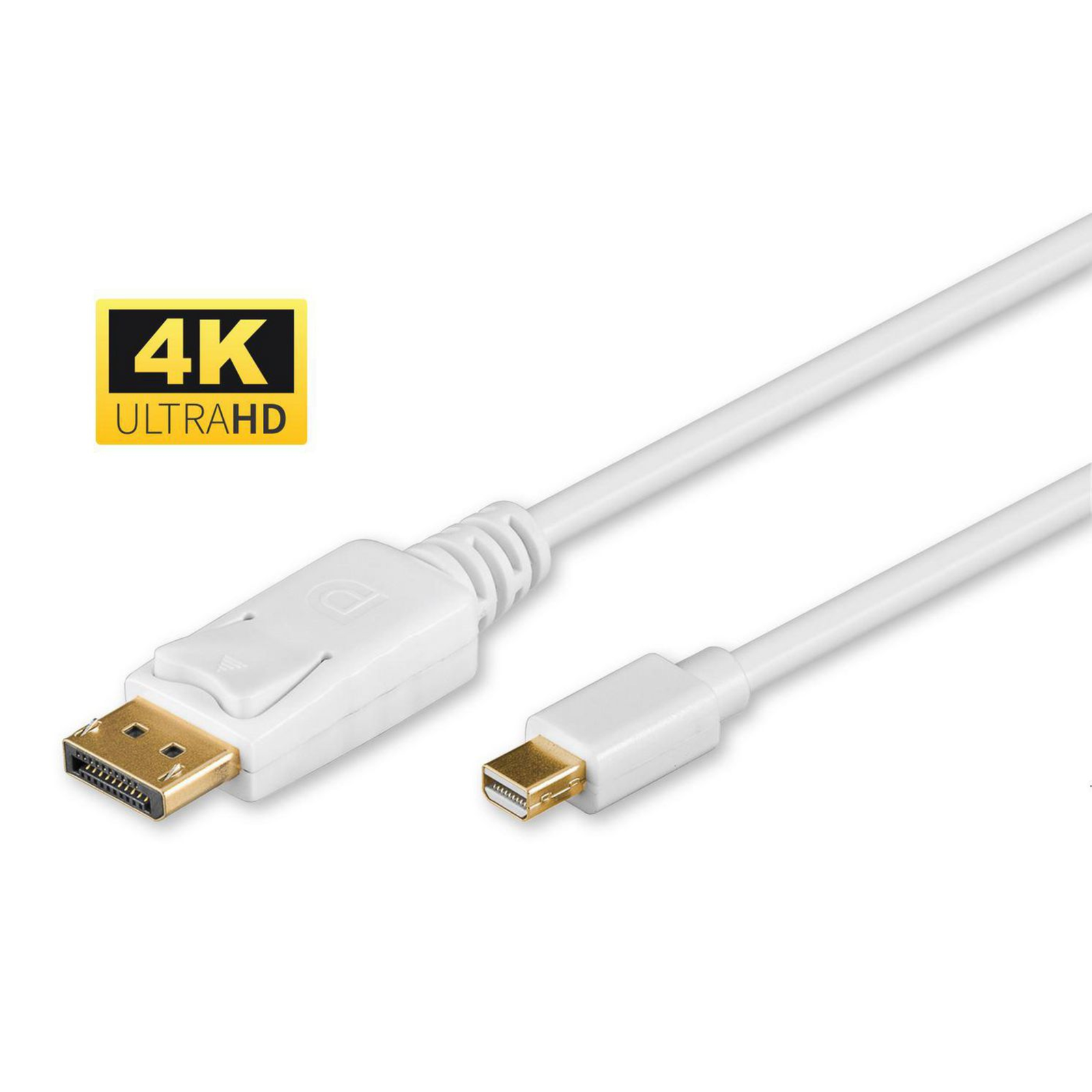 Micro Connect 4K Mini Displayport to Displayport Cable 2m White