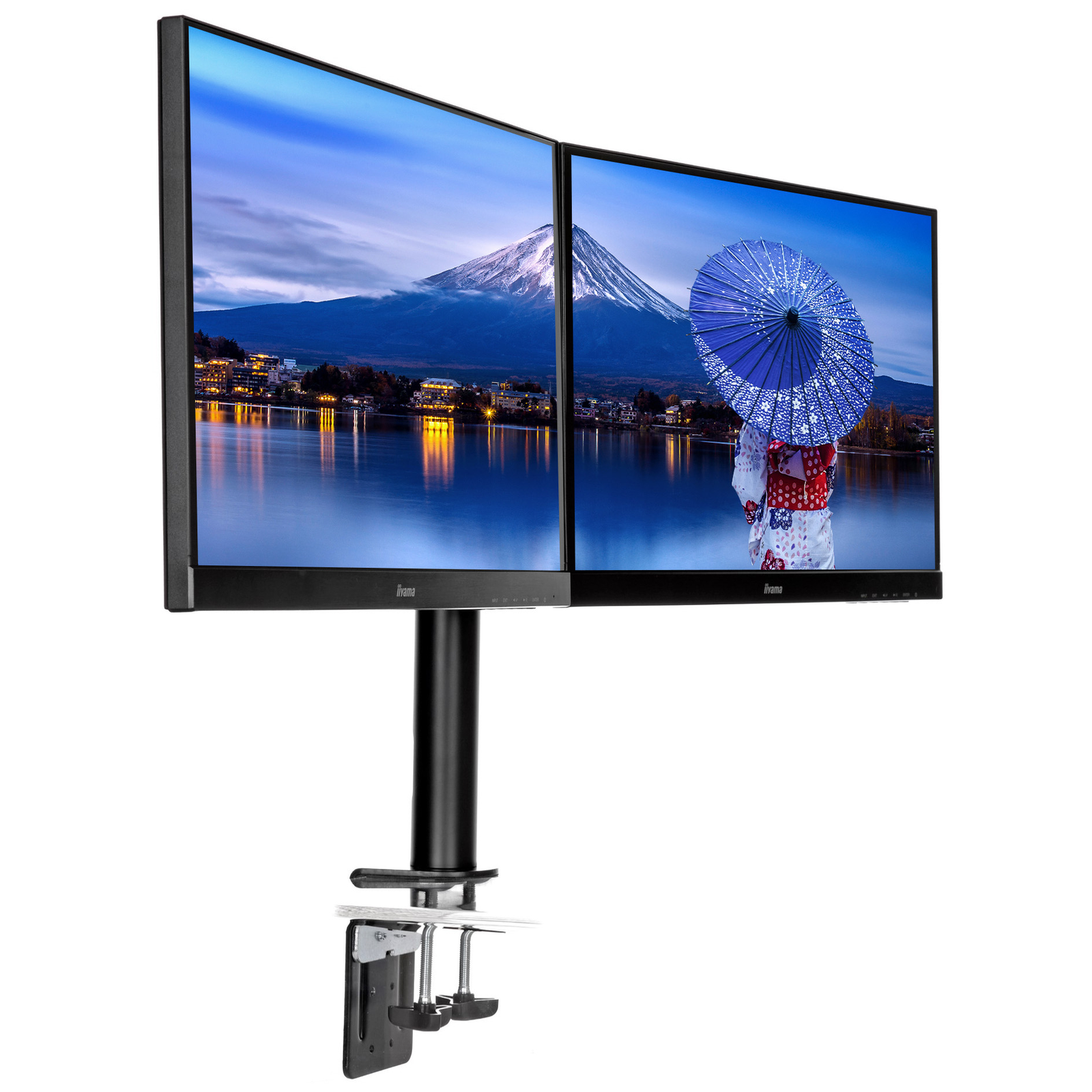 iiyama DS1002C-B1 Mounting Kit for 2 Monitors Adjustable Arm