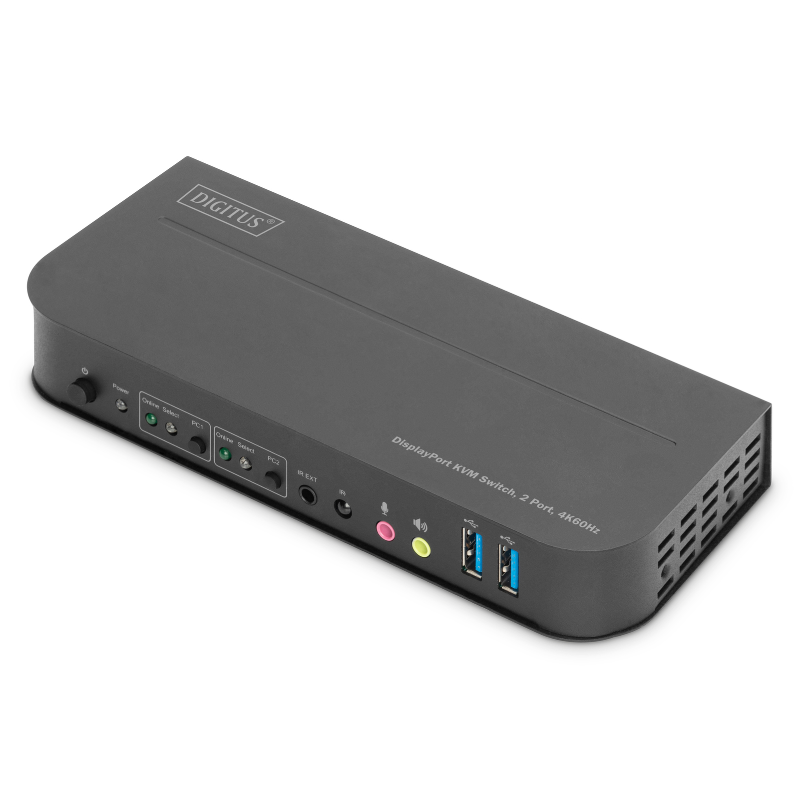 Digitus KVM Switch 2-port 4K60Hz 2xDP in 1xDP HDMI Out