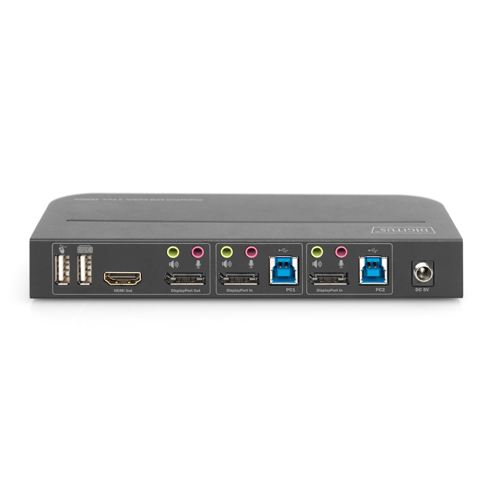 Digitus KVM Switch 2-port 4K60Hz 2xDP in 1xDP HDMI Out
