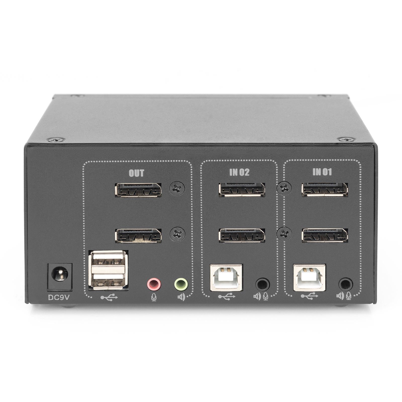 Digitus KVM Switch 2-port 4K60Hz 4xDP In,2xUSB-B,2xAudio
