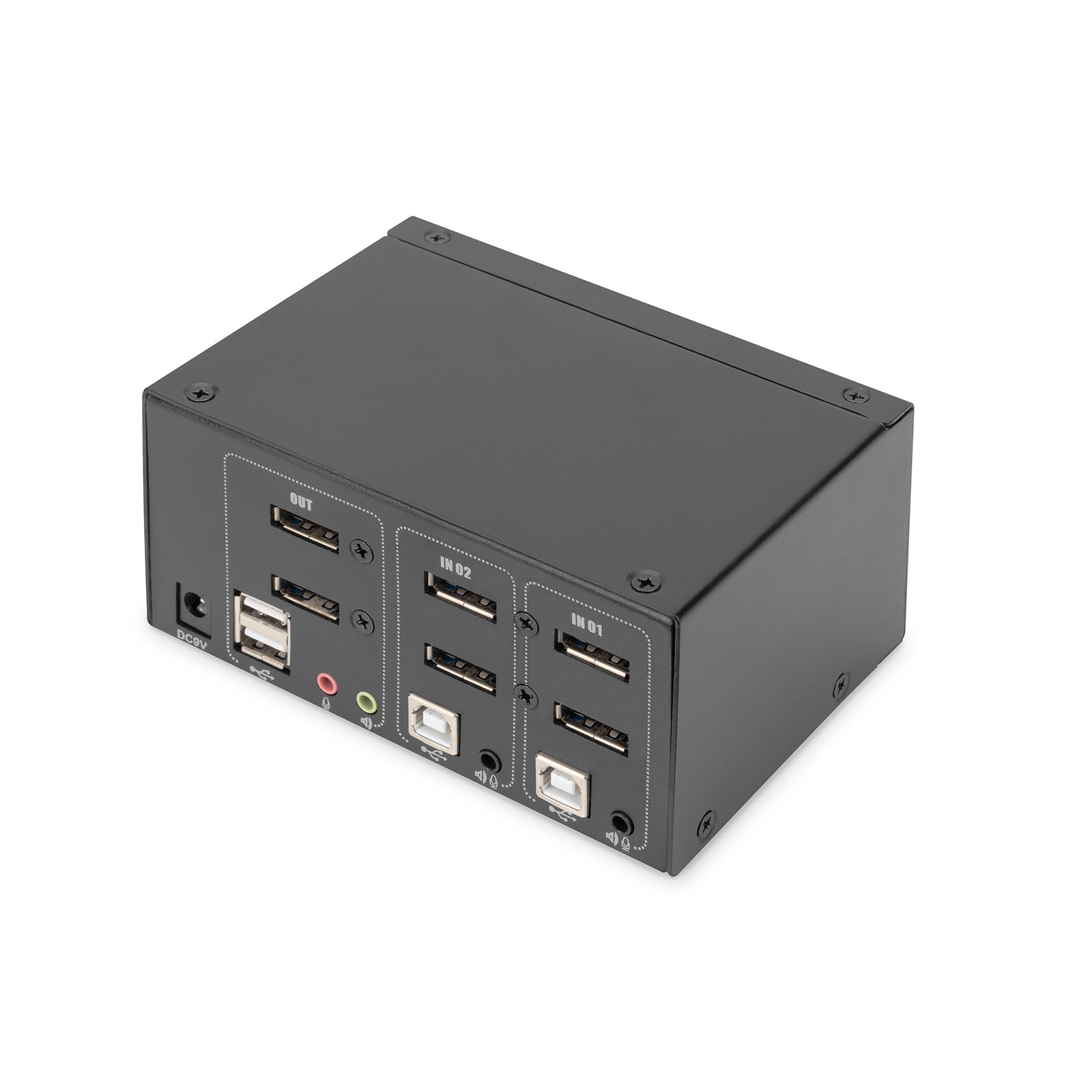 Digitus KVM Switch 2-port 4K60Hz 4xDP In,2xUSB-B,2xAudio