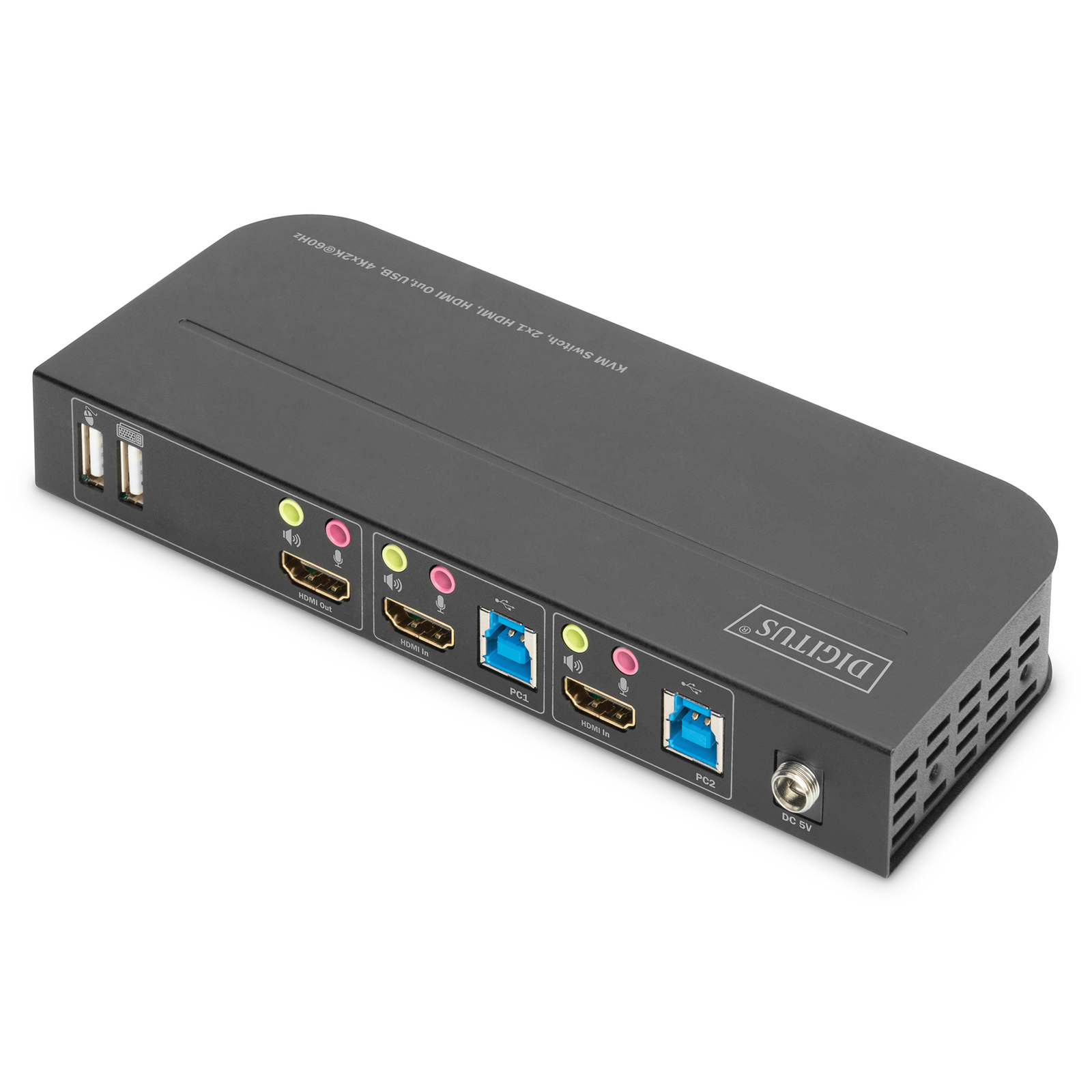 Digitus KVM Switch 2-port HDMI 4K Metal Case
