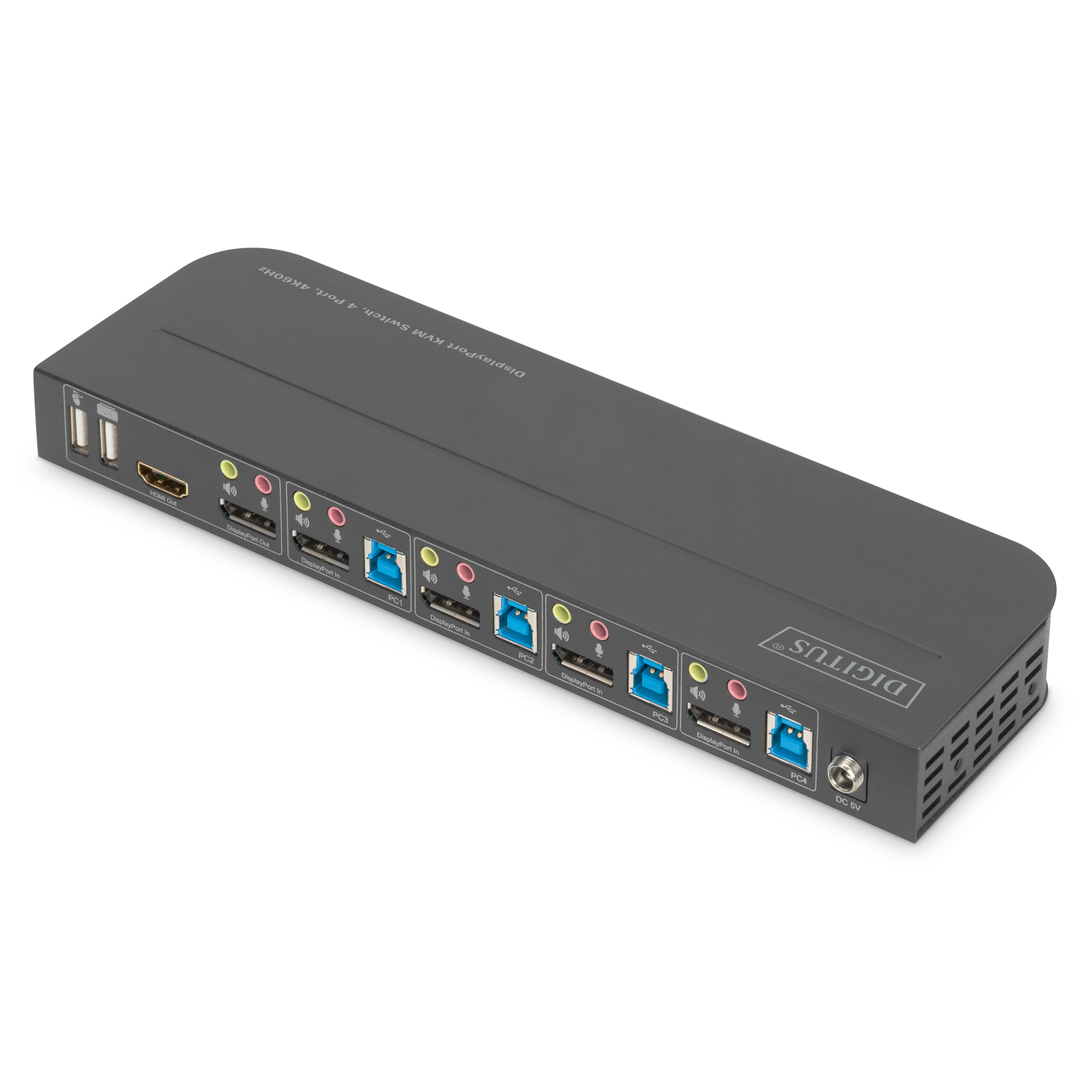Digitus KVM Switch 4-port 4K60Hz 4x DP in 1x DP HDMI Out