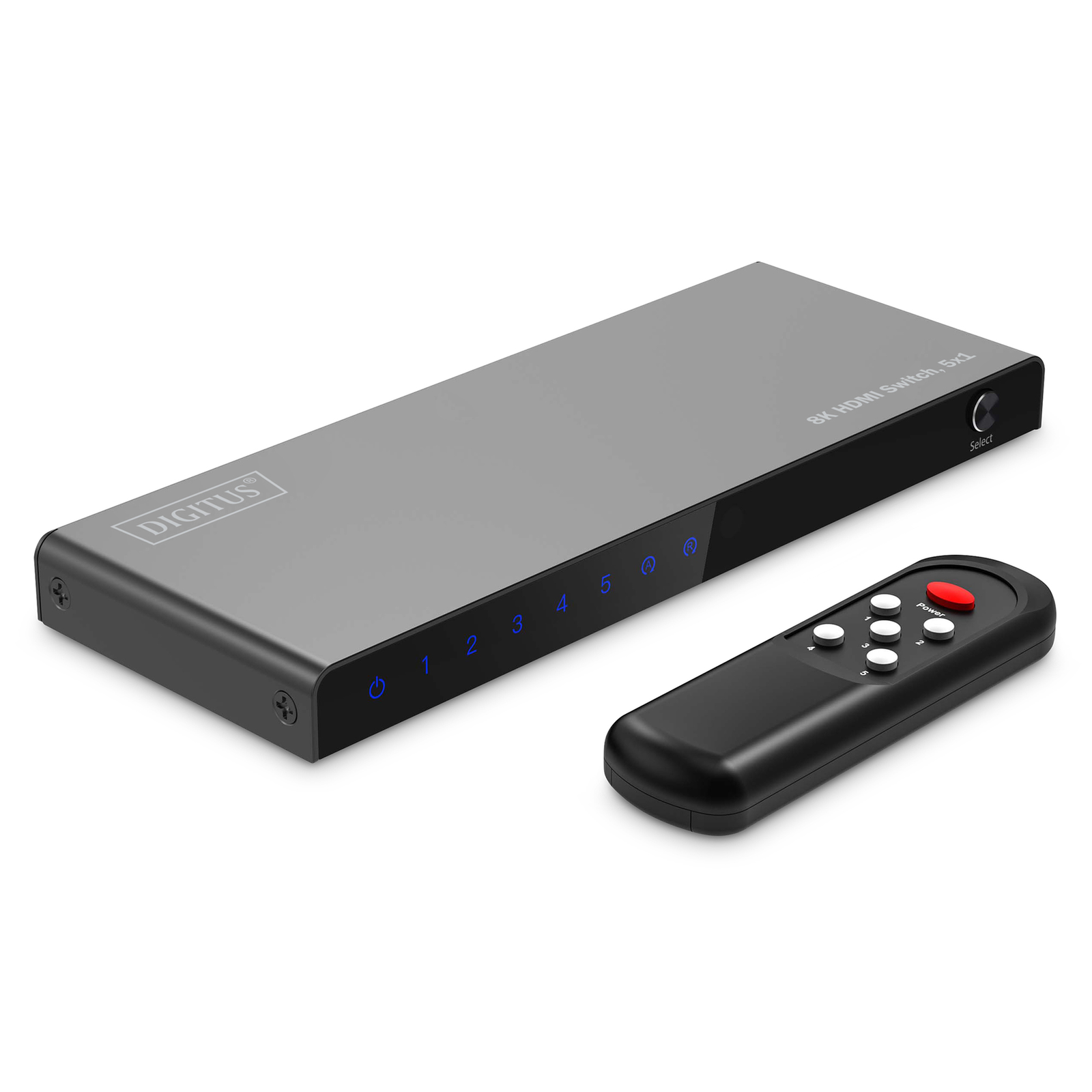 Digitus 8K HDMI 5x1 Switch/Switch 60Hz (444) HDR HDCP 23 Remote Control Black