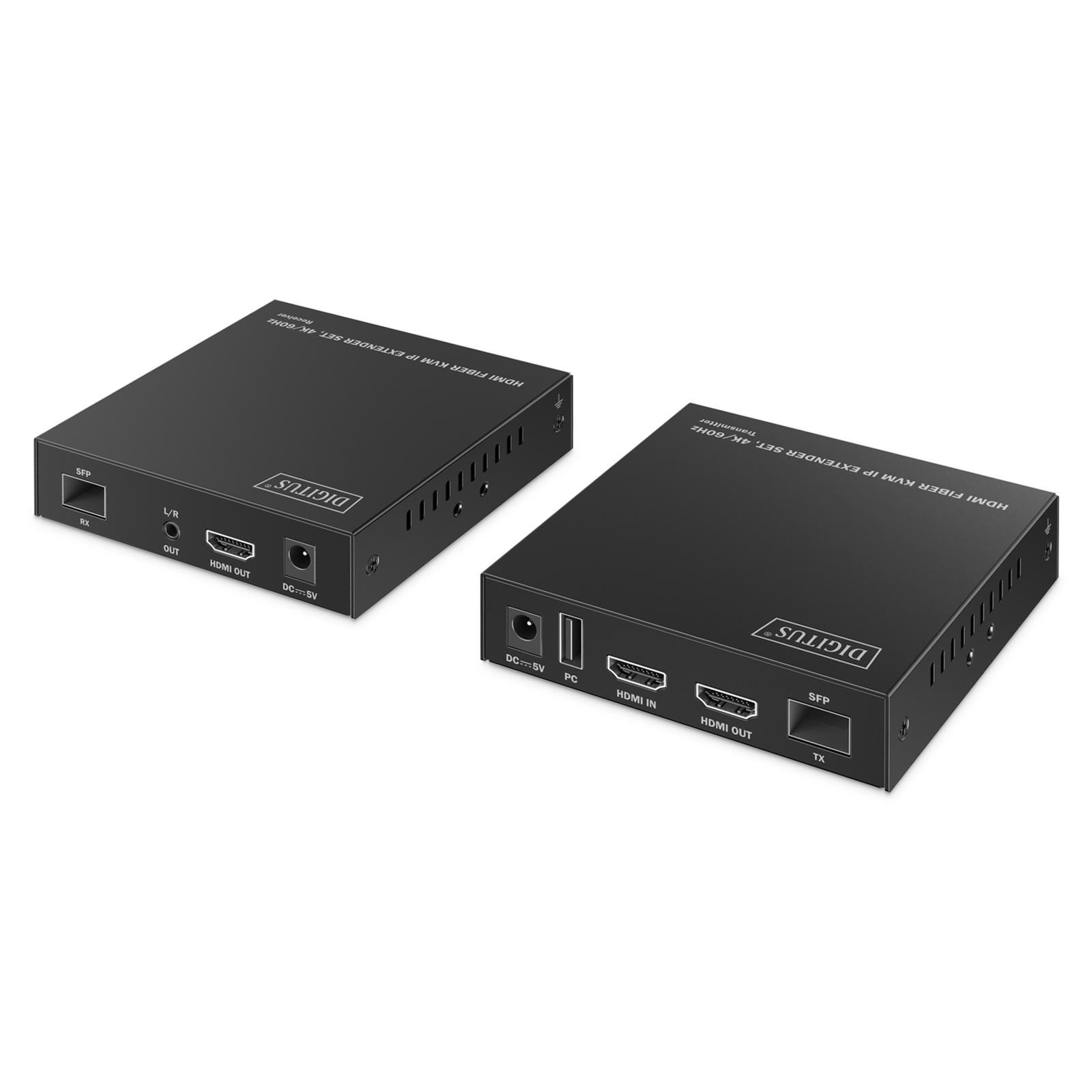 DIGITUS HDMI Fibre KVM IP Extender Set 4K/60Hz Cable/adapter Set Digital/display/video