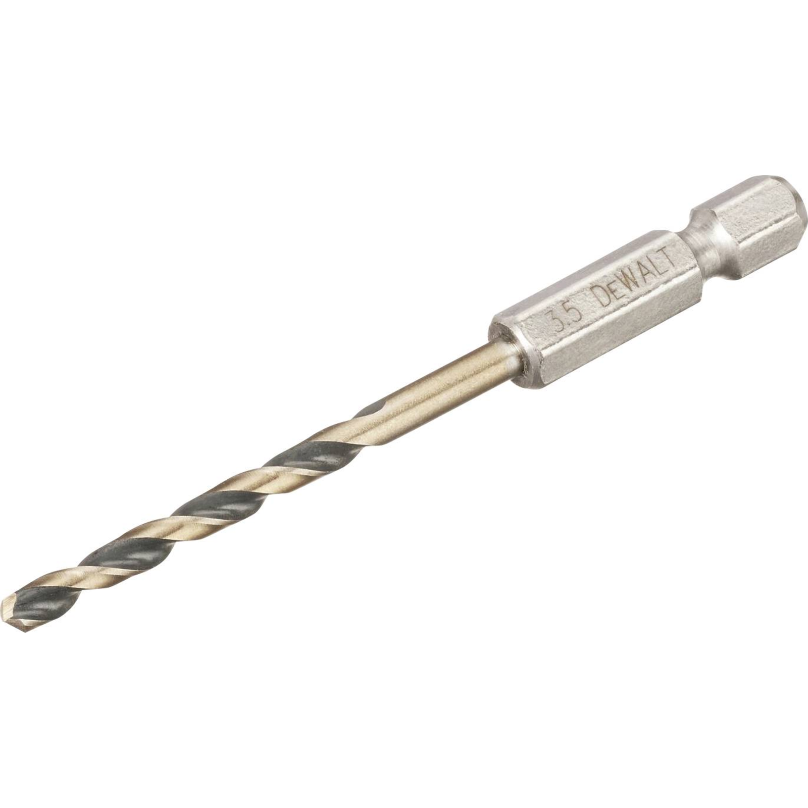 DEWALT HSS-G Metal Twist Drill Bit 1 Piece 3.5mm Total Length 76mm Corrosion-predected Hexagonal