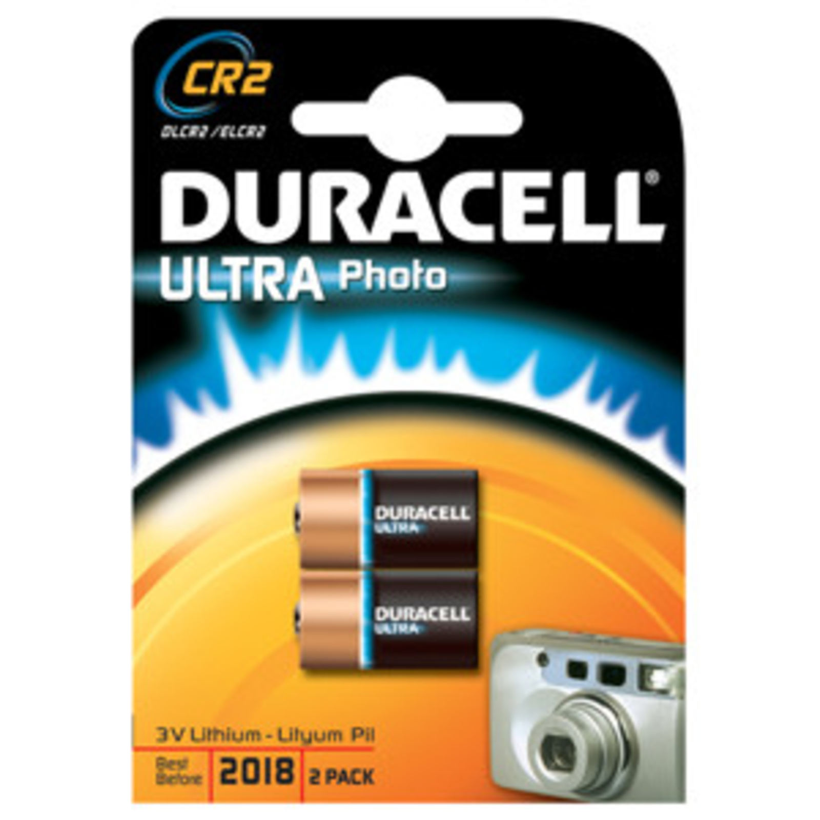 Duracell Ultra M3 CR2 Camera Battery 2 X CR2