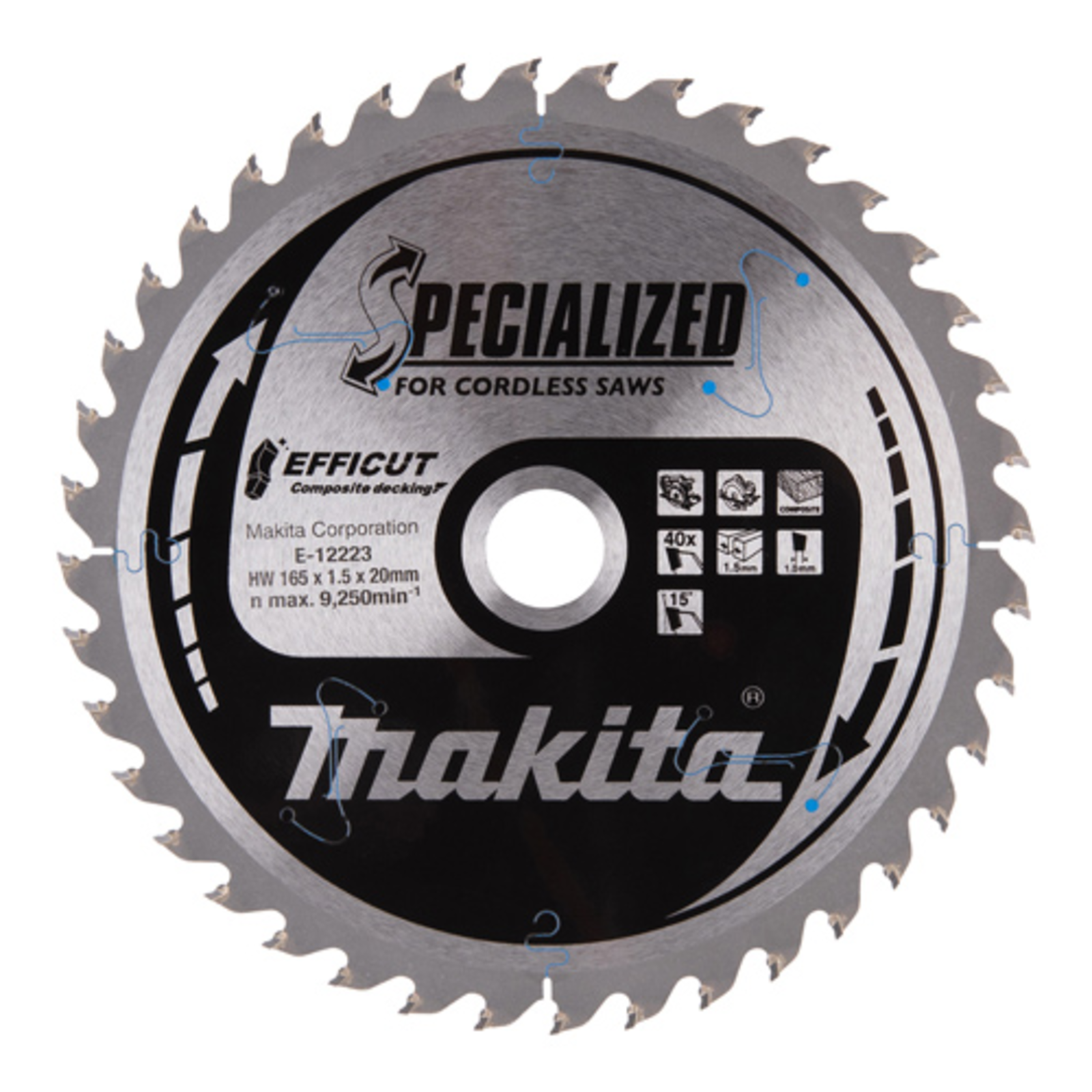 Makita Specialized EFFICUT Circular Saw Blade for Wood Metal Fiber-reinforced Plastics