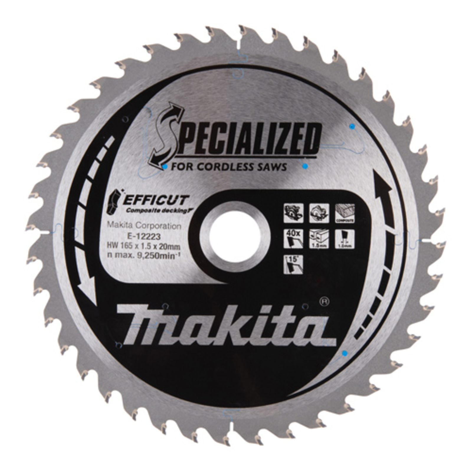Makita Specialized EFFICUT Circular Saw Blade for Wood Metal Fiber-reinforced Plastics