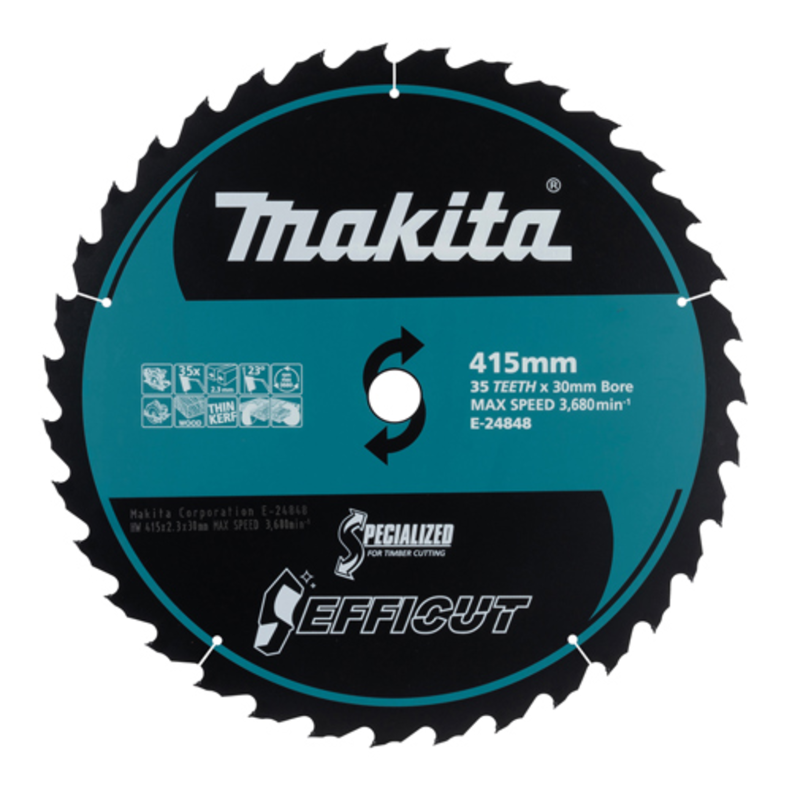 Makita E-24848 Saw Blade EFFICUT for Cordless Circular Saw HS013G Cutting Width 2.30 (E-24848)