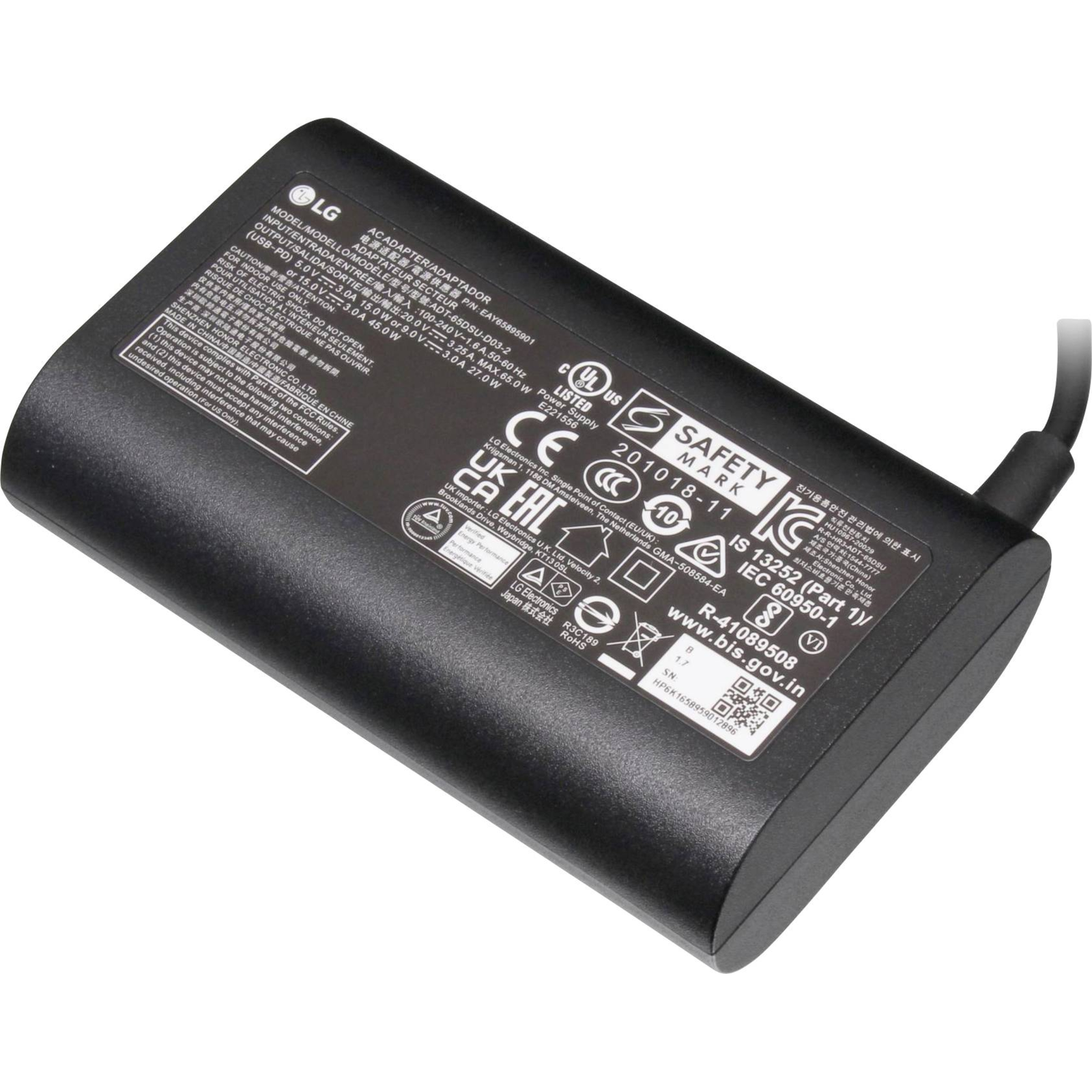 LG USB-C Power Supply EAY65895901 65W for Gram 3.25A 20V 65 Watts