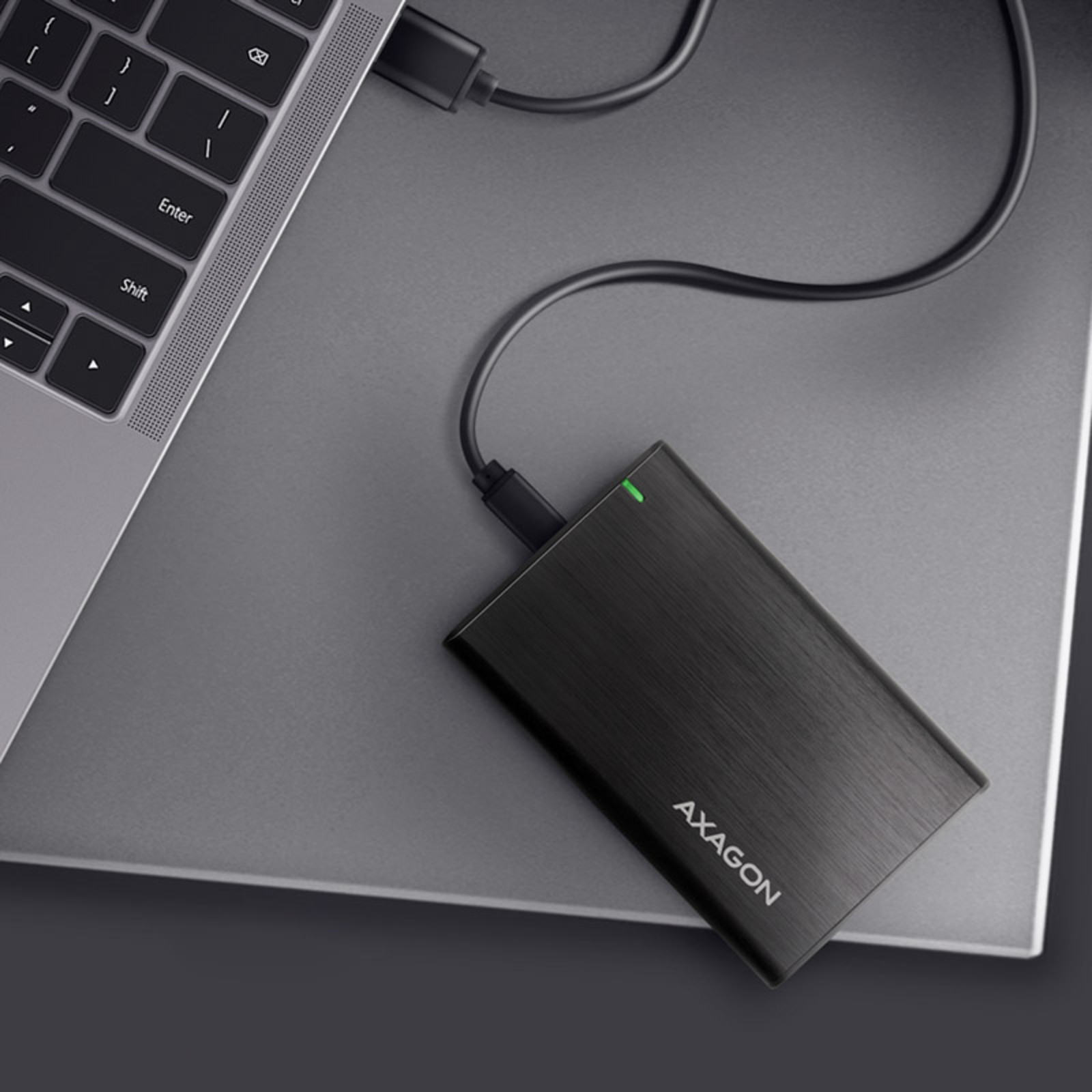Axagon EE25-A6C USB-C 3.2 SATA 6G 2.5inch External Hard Drive Enclosure Black