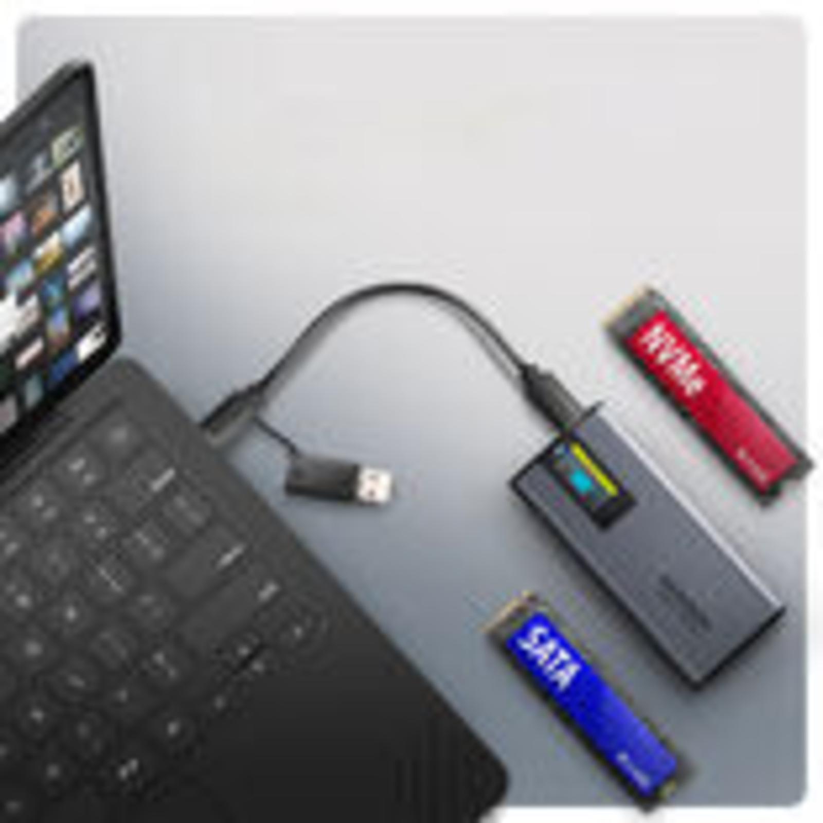Axagon EEM2-SD2 USB-C 3.2 External Enclosure S-ATA/NVMe M.2 Type 2280 (Black)