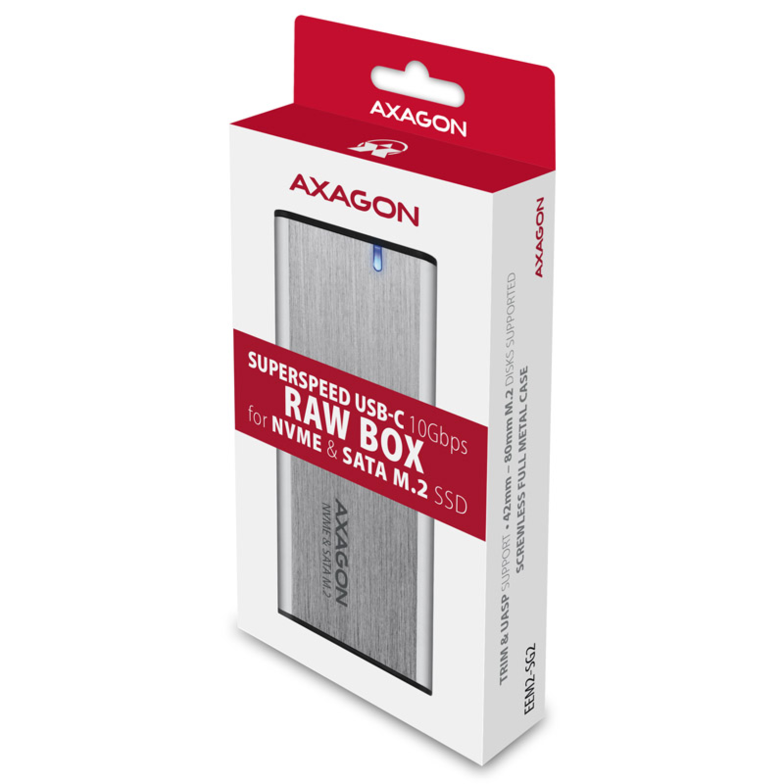 Axagon EEM2-SG2 RAW BOX External Housing for M.2 SSDs USB-C 3.2 Gen 2 Silver