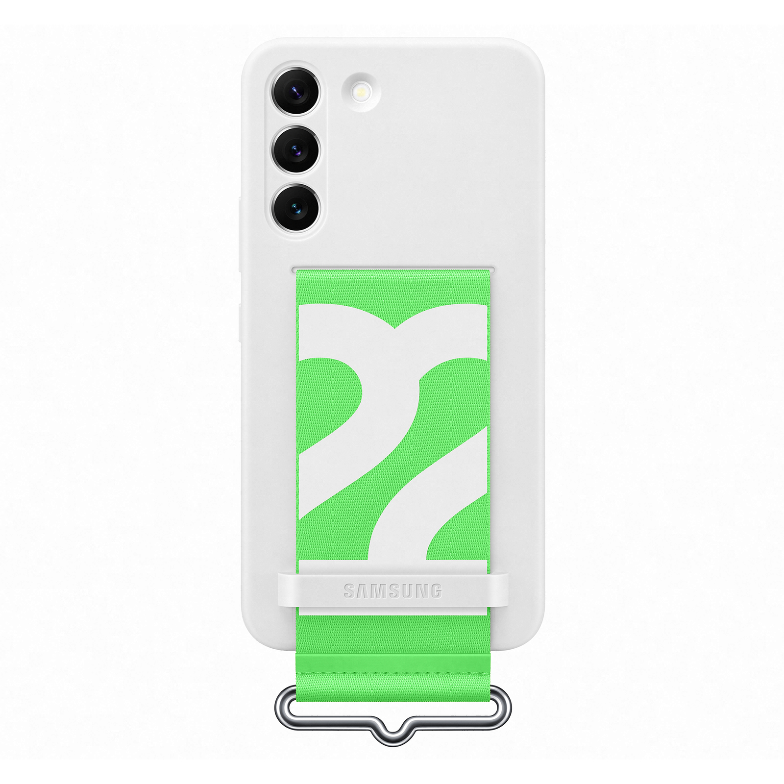Samsung Silicone Cover with Strap White Green Galaxy S22