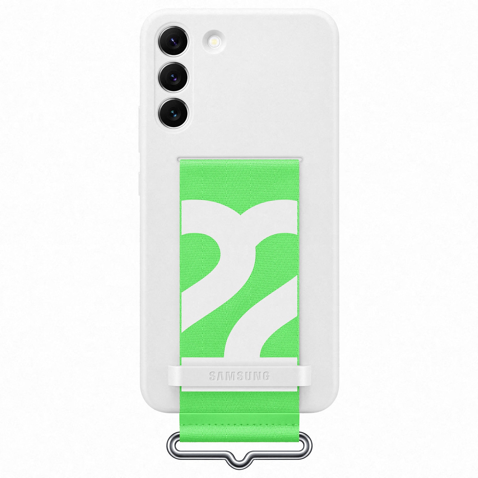Samsung Silicone Back Cover with Strap White Samsung Galaxy S22+