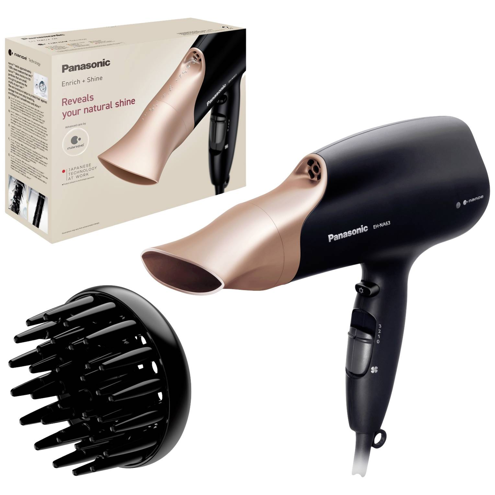 Panasonic EH-NA63-CN825 Hairdryer Black Rose gold (EH-NA63-CN825)