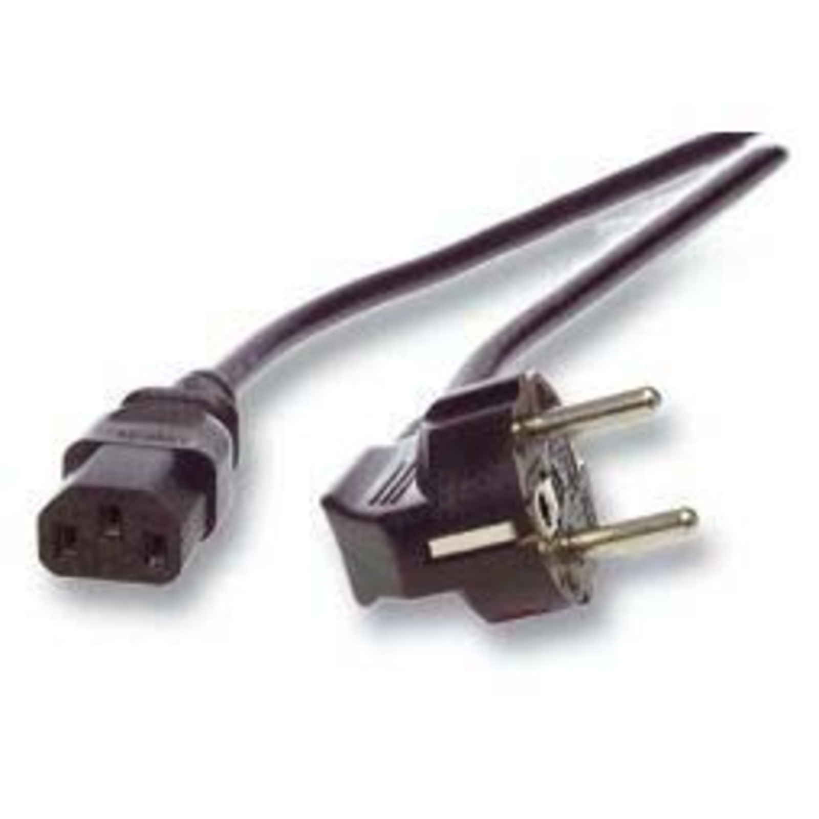 EFB Elektronik Power Cable IEC 60320 C13 Straight to CEE 7/7 Angled