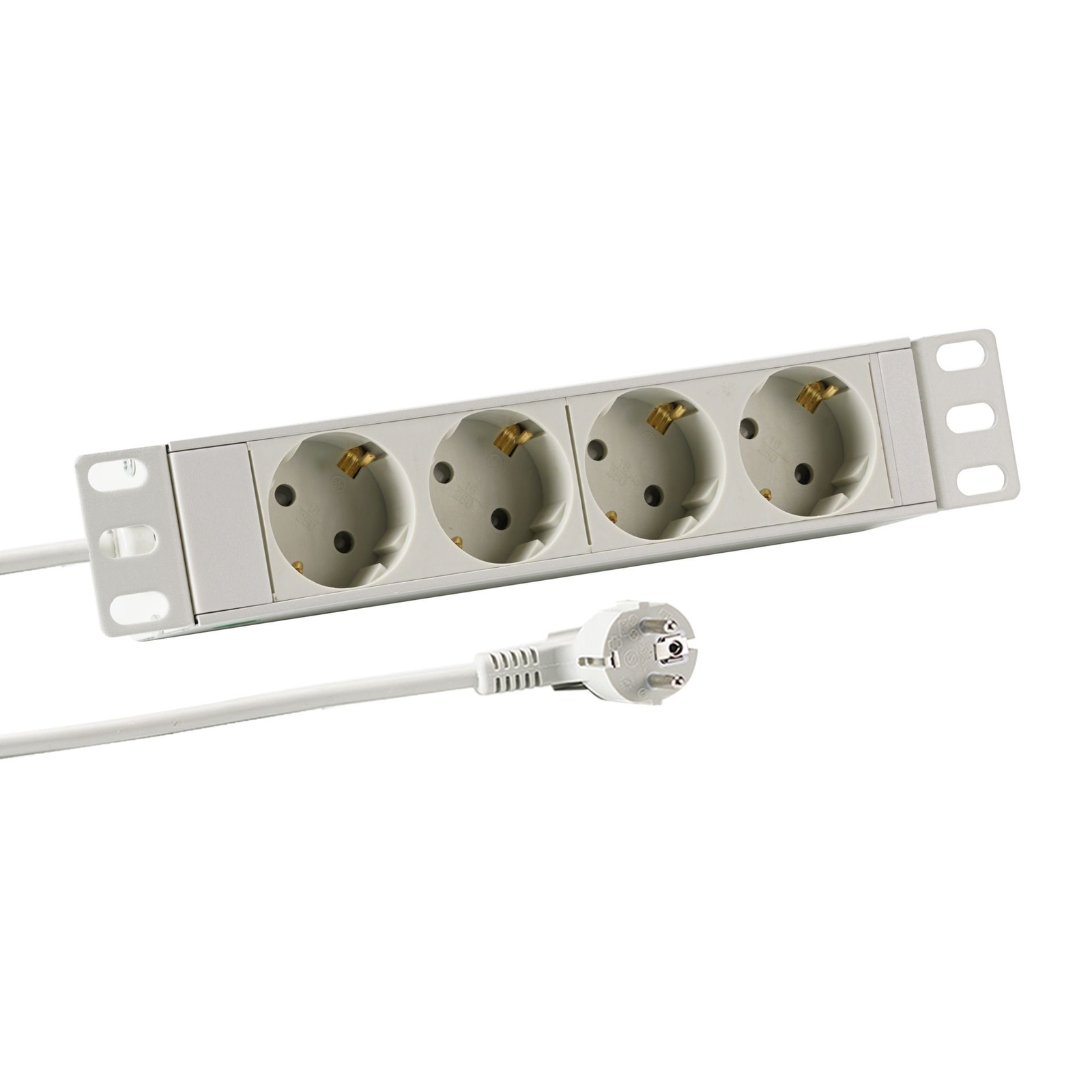EFB Elektronik 10-inch 1U Power Strip 4 X CEE 7/3 without Switch in Aluminium Profile