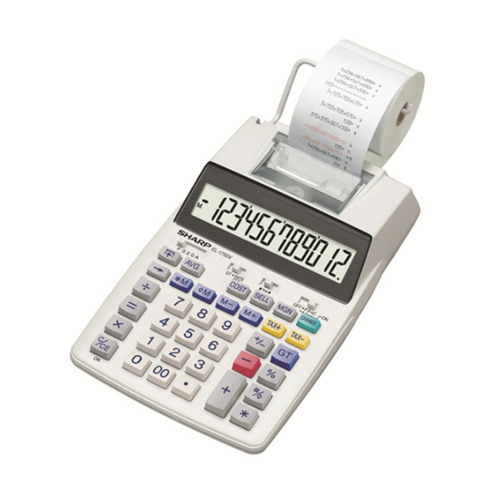 Sharp Printing Desktop Calculator White Display Digits 12 Battery-powered Mains-powered Optional