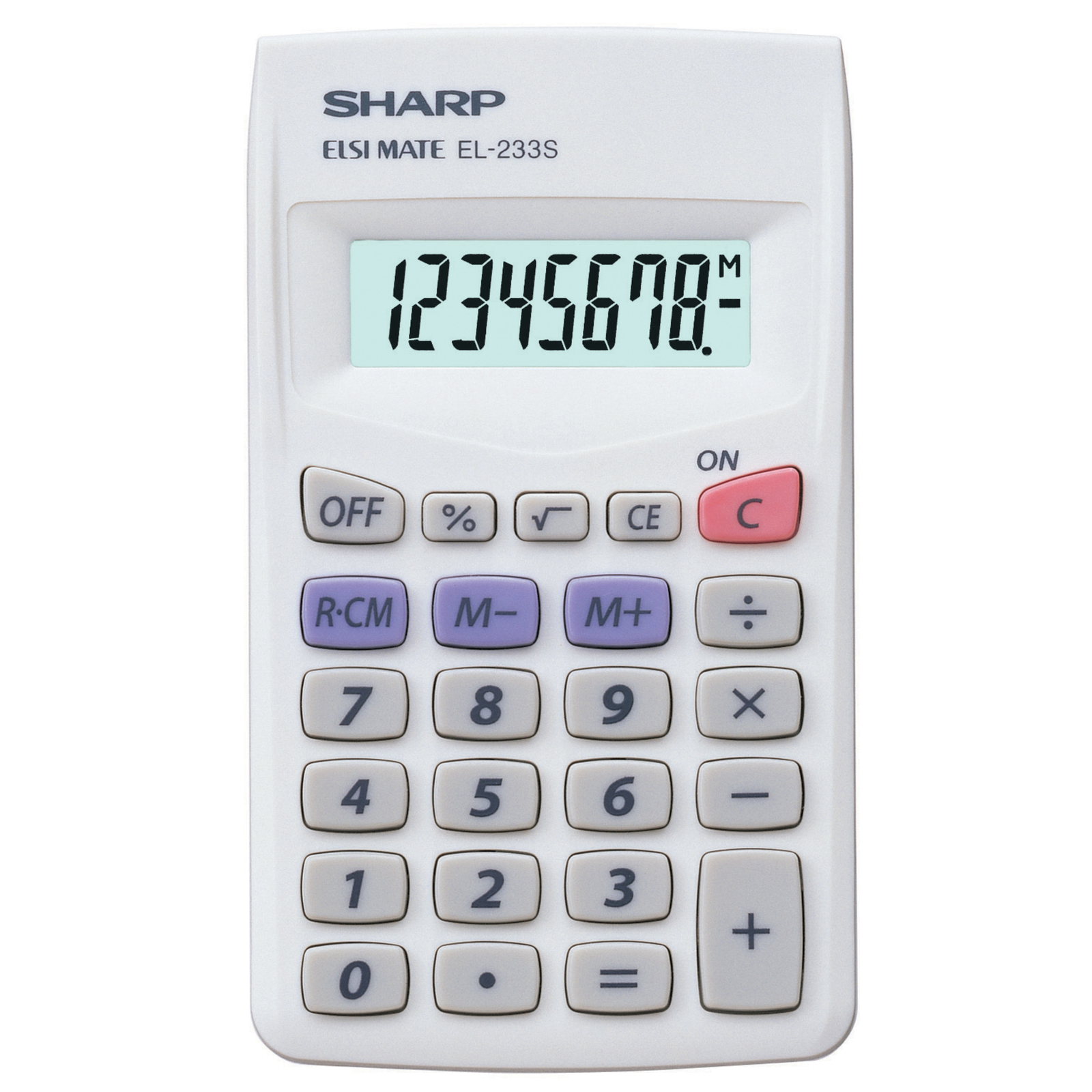 Sharp EL-233 S Pocket Calculator White Display Digits 8 Battery-powered W X H X D 62 X 8 X 105mm