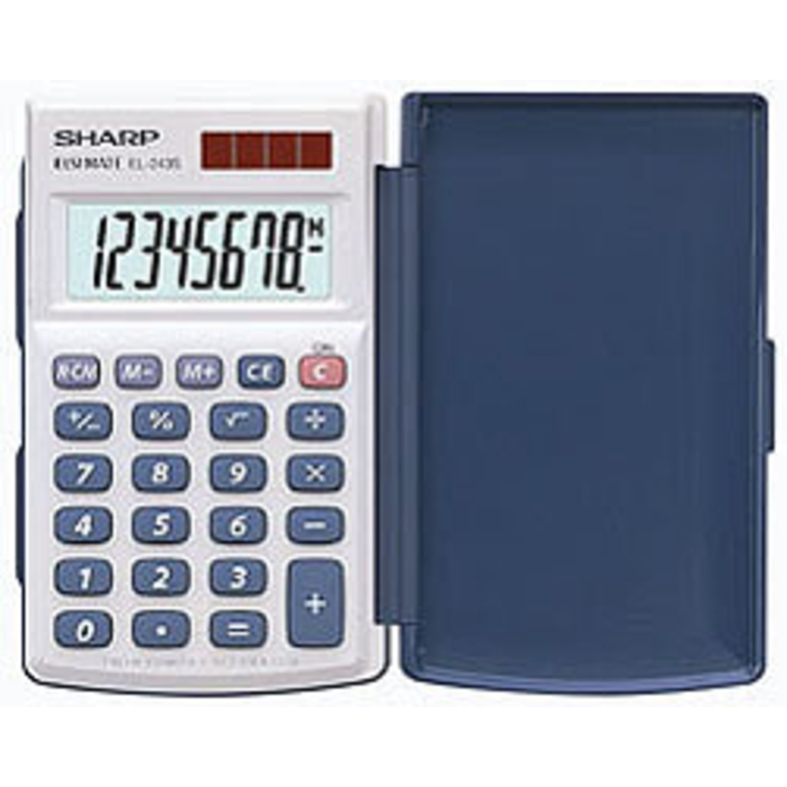 Sharp EL-243 S Pocket Calculator White Blue Display Digits 8 Solar-powered Battery-powered W X H D