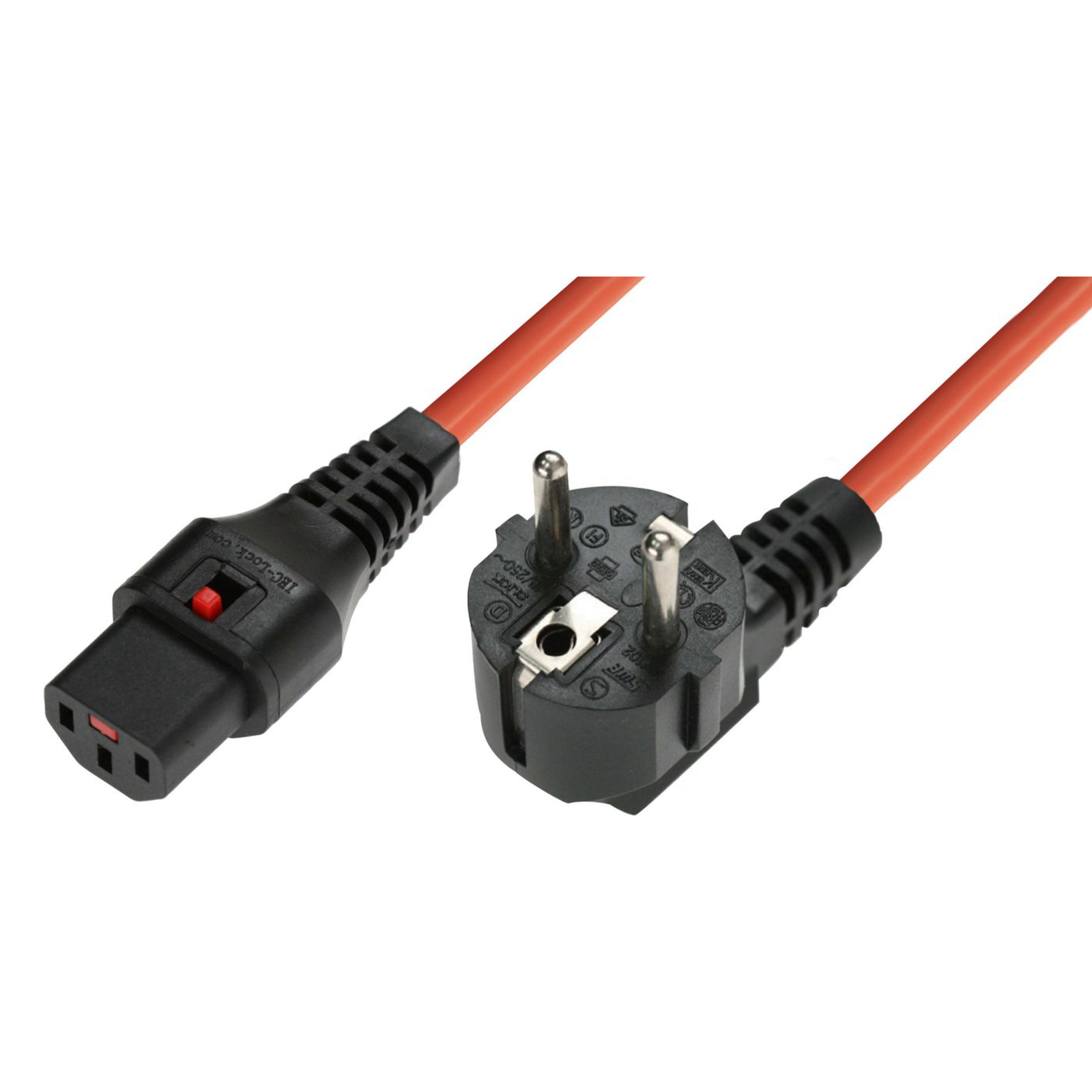 Micro Connect IEC LOCK C13 to R/A SCHUKO 1.00mm2 3M orange
