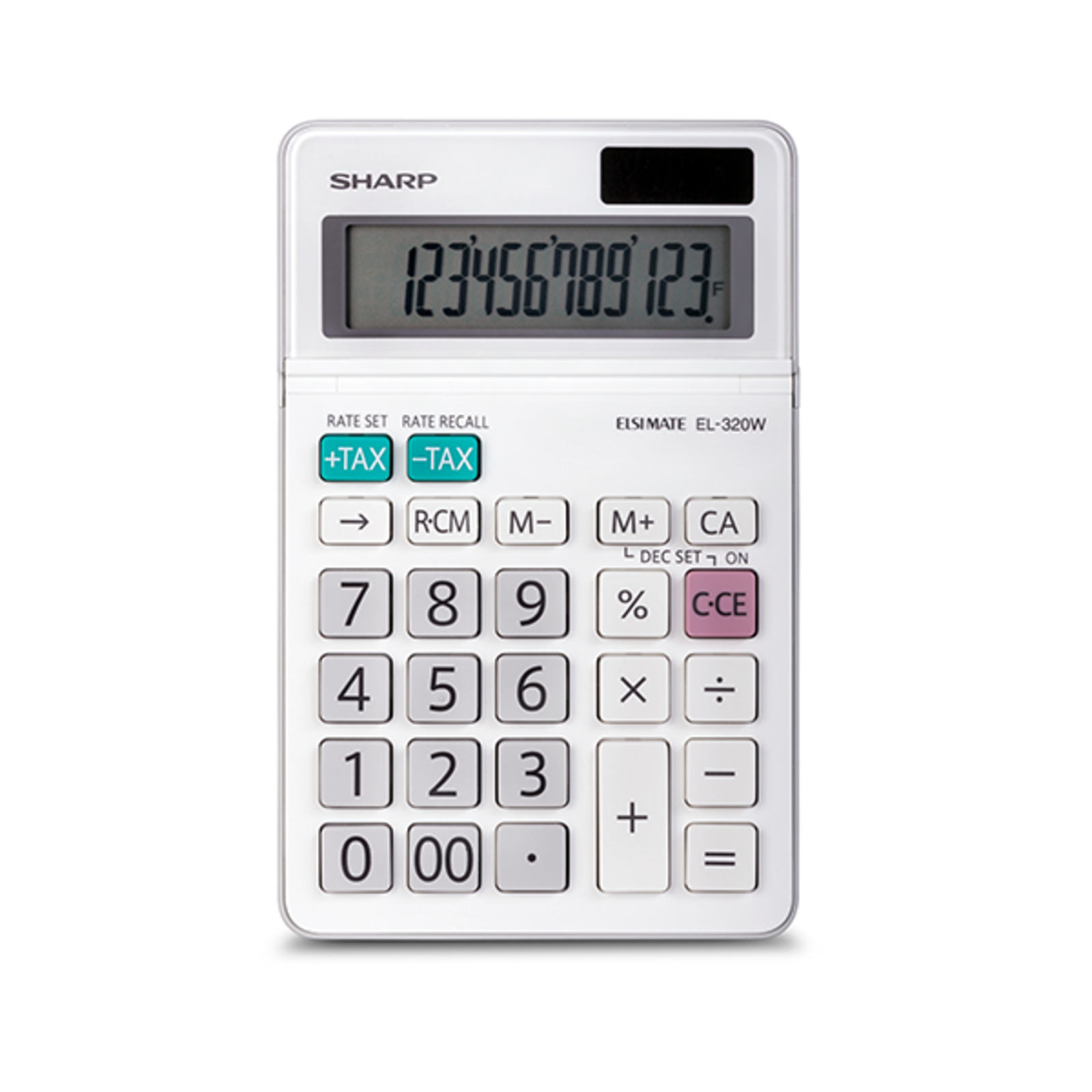 Sharp EL-320W Pocket Calculator White Display (digits) 12 Battery-powered Solar-powered