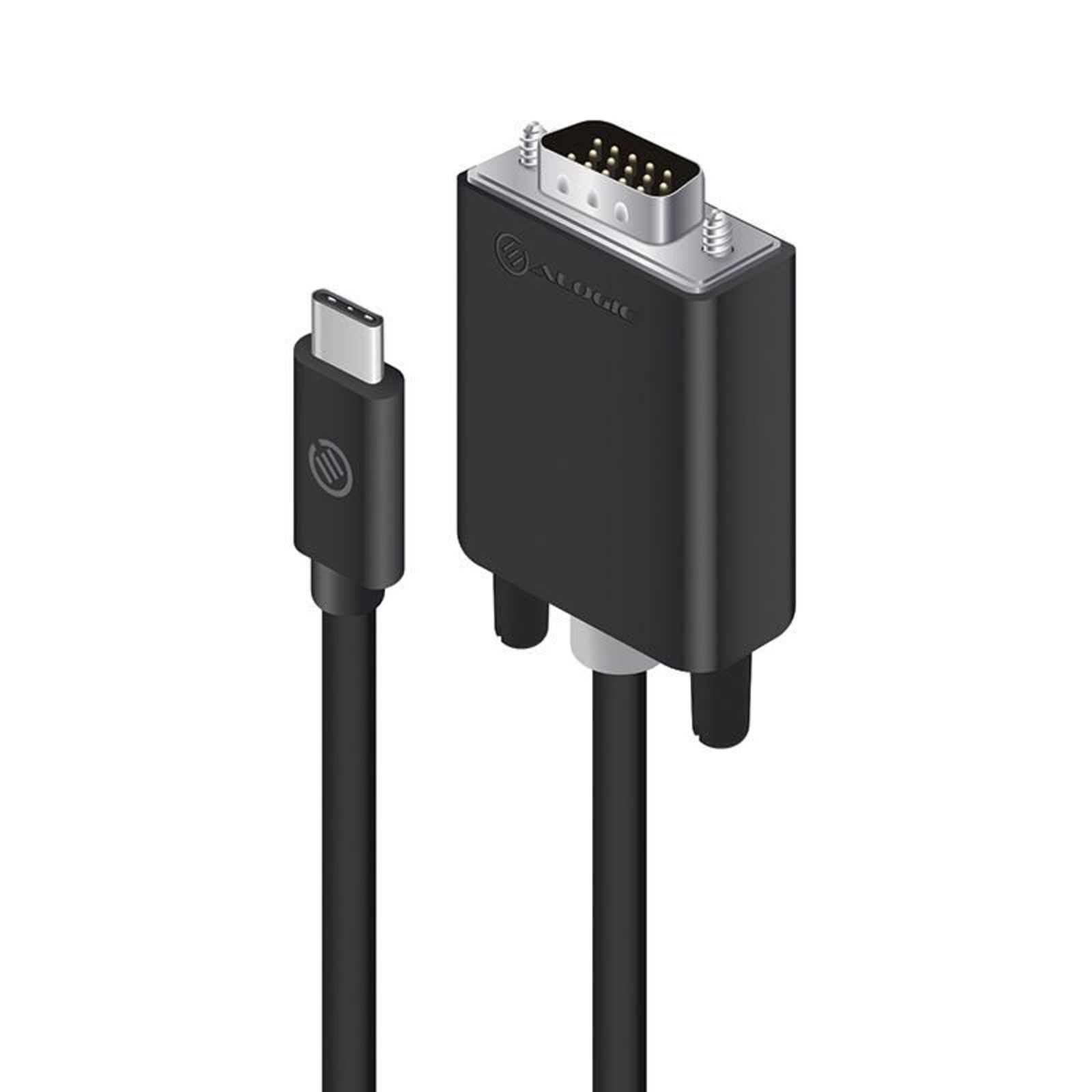 Alogic USB C Adapter Cable Type C VGA D-Sub M/M 2m Black
