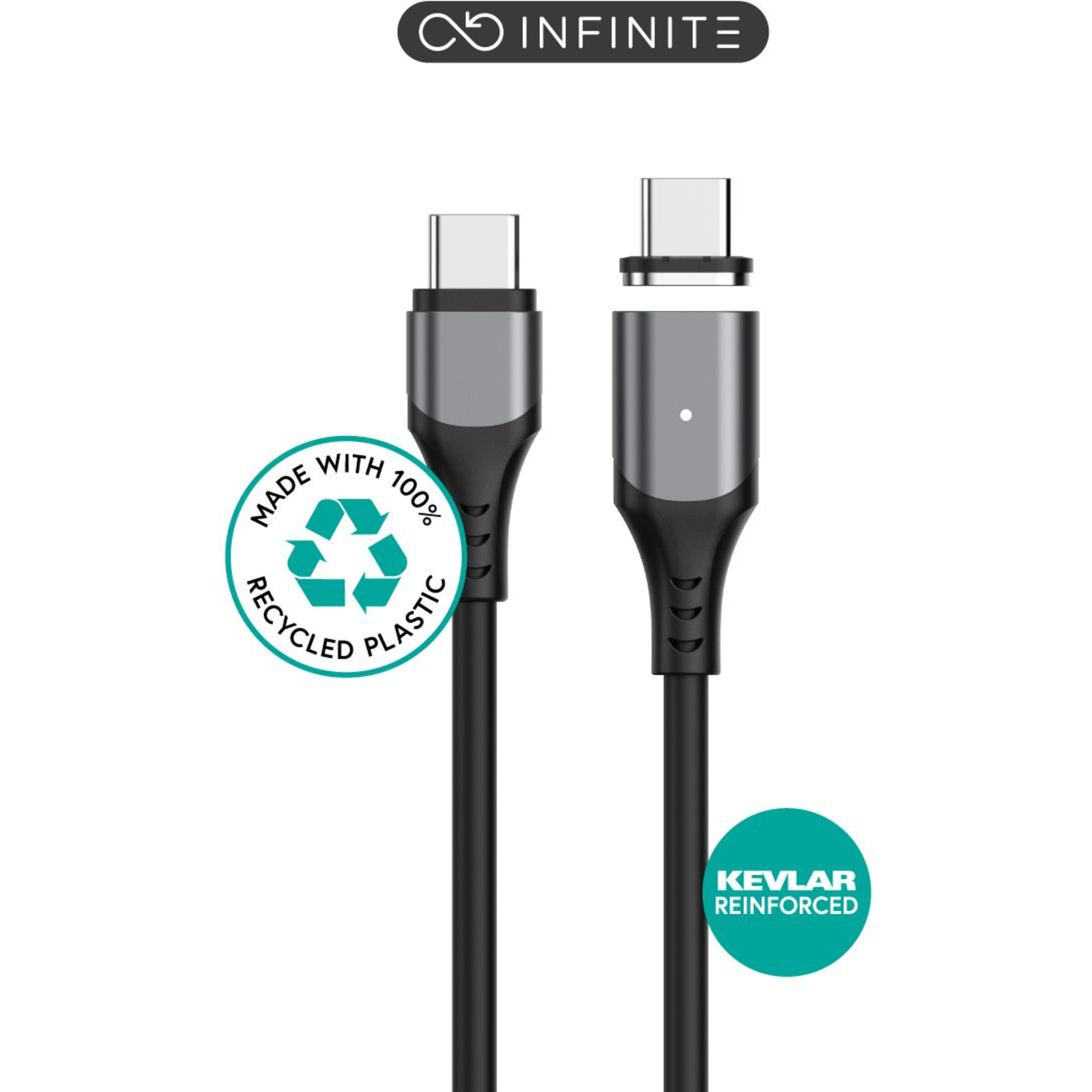 eStuff INFINITE Magnetic USB-C C 2.0 Cable PD100W 480 Mbps