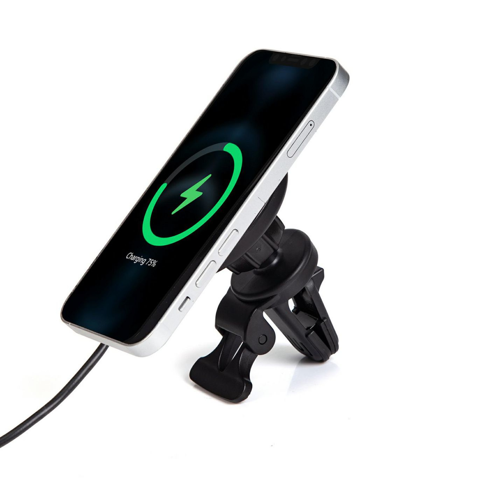 eStuff Magnetic Wireless Car Charger with USB-C Plug. Charges up