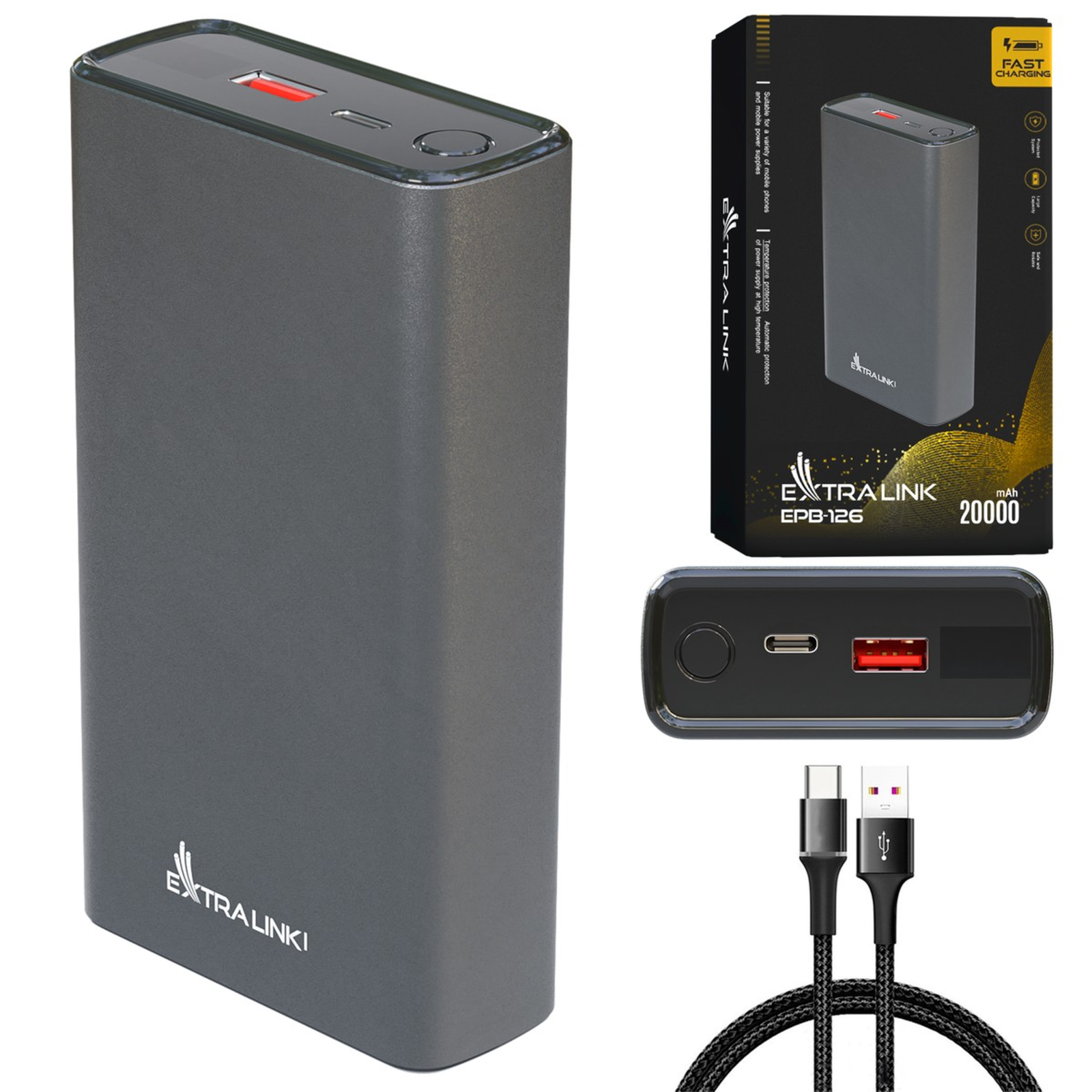 Extralink Powerbank EPB-126 Silver EX19539