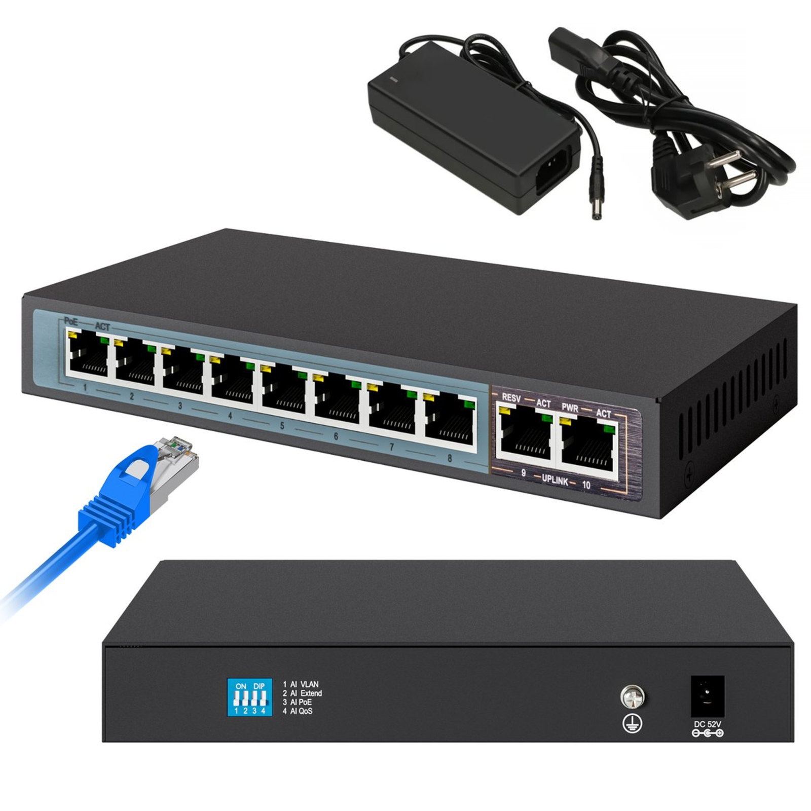Extralink Ceres EX-SF1008P 8 Port 10-100Mbps Switch