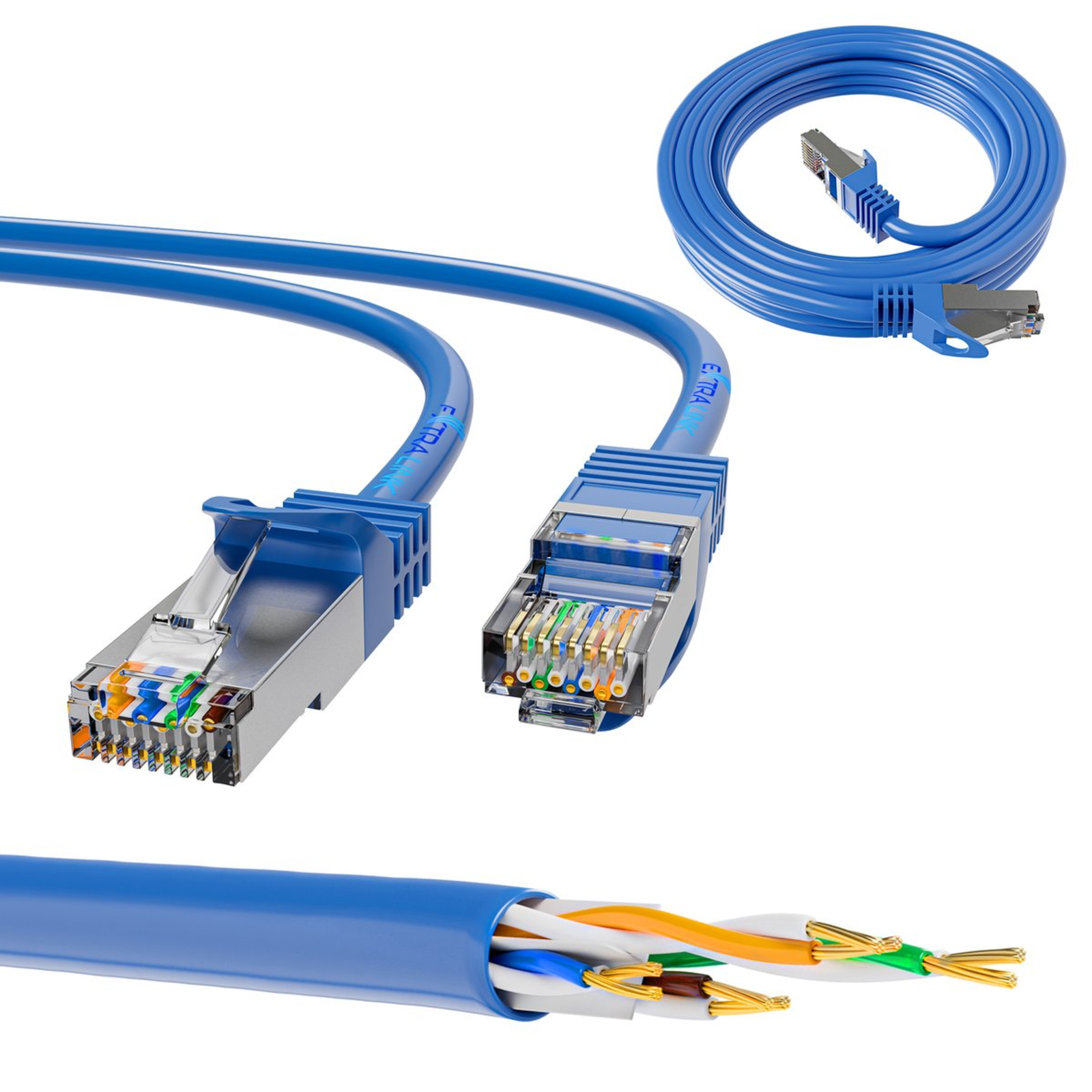 Extralink Cat.6A S/FTP LAN Connection Cable Copper Twisted Pair Cable Cable Network