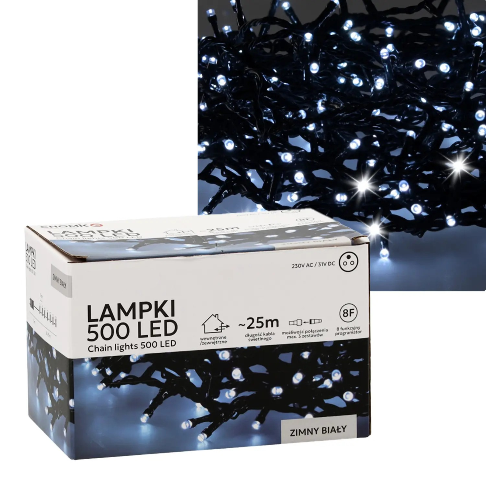 Extralink LED Lights 500L Cool White Length 3 + 25 M Indoor/Outdoor
