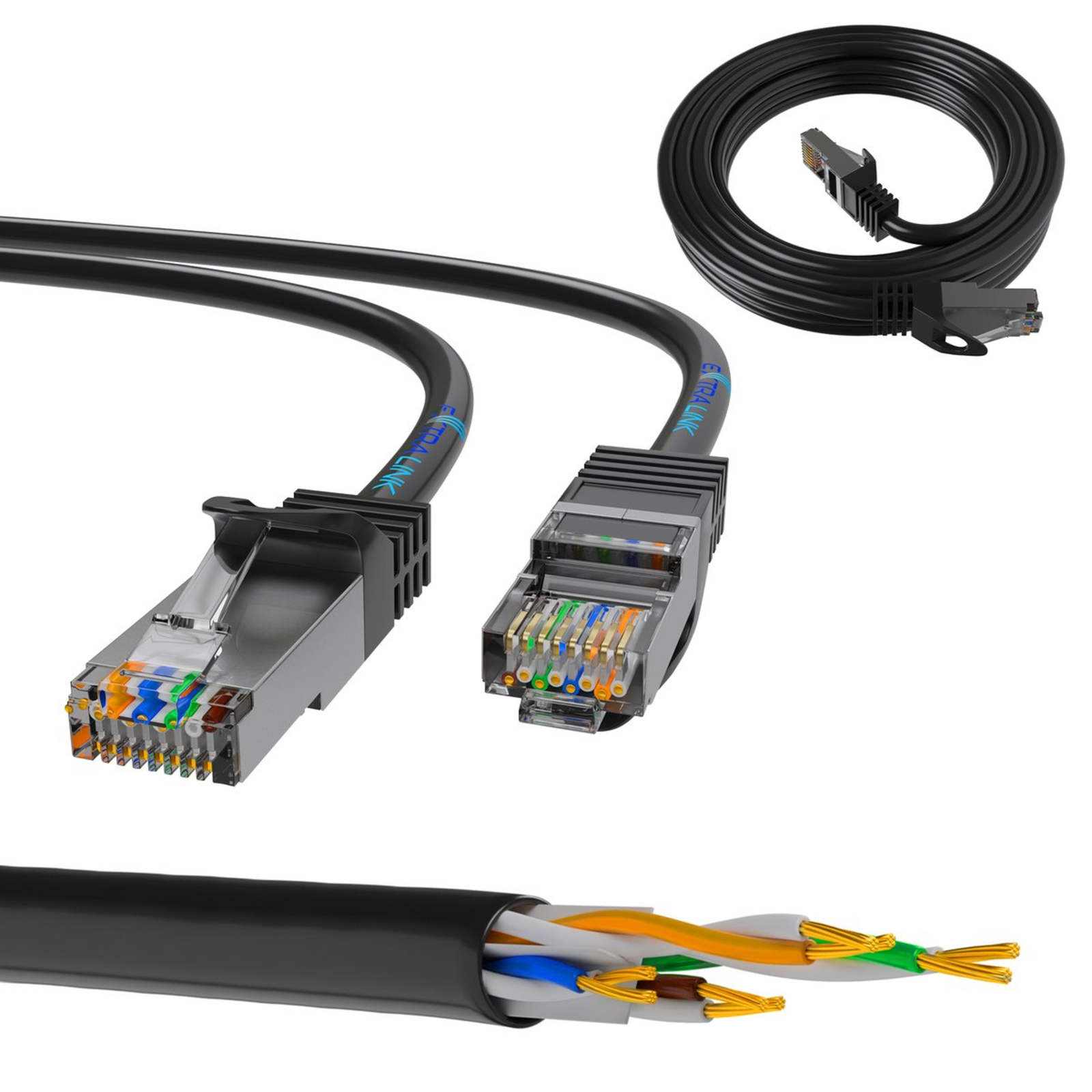 Extralink Cat.5e FTP LAN Connection Cable Copper Twisted Pair Cable Network