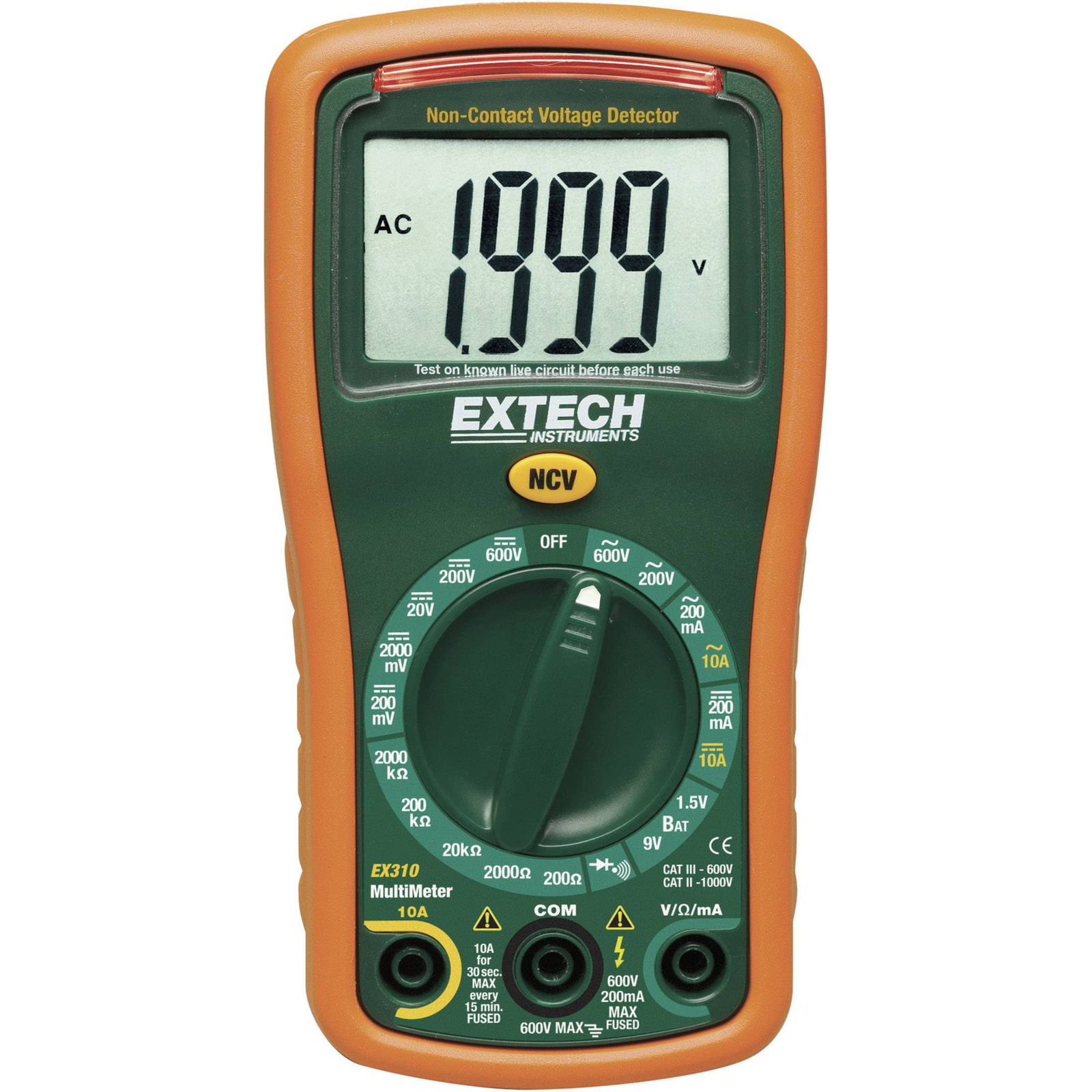 Extech EX310 Hand-held Multimeter Digital CAT III 600 V Display Counts 2000