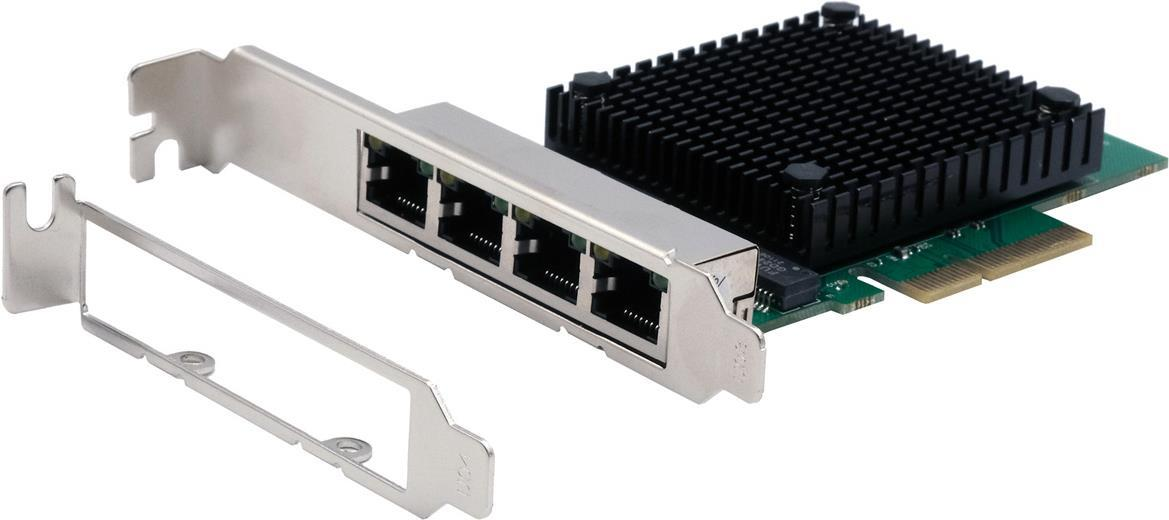 Exsys PCI Ethernet Card 2.5Gigabit 4-Port Incl.LowProfile Bracket Realtek Network Card