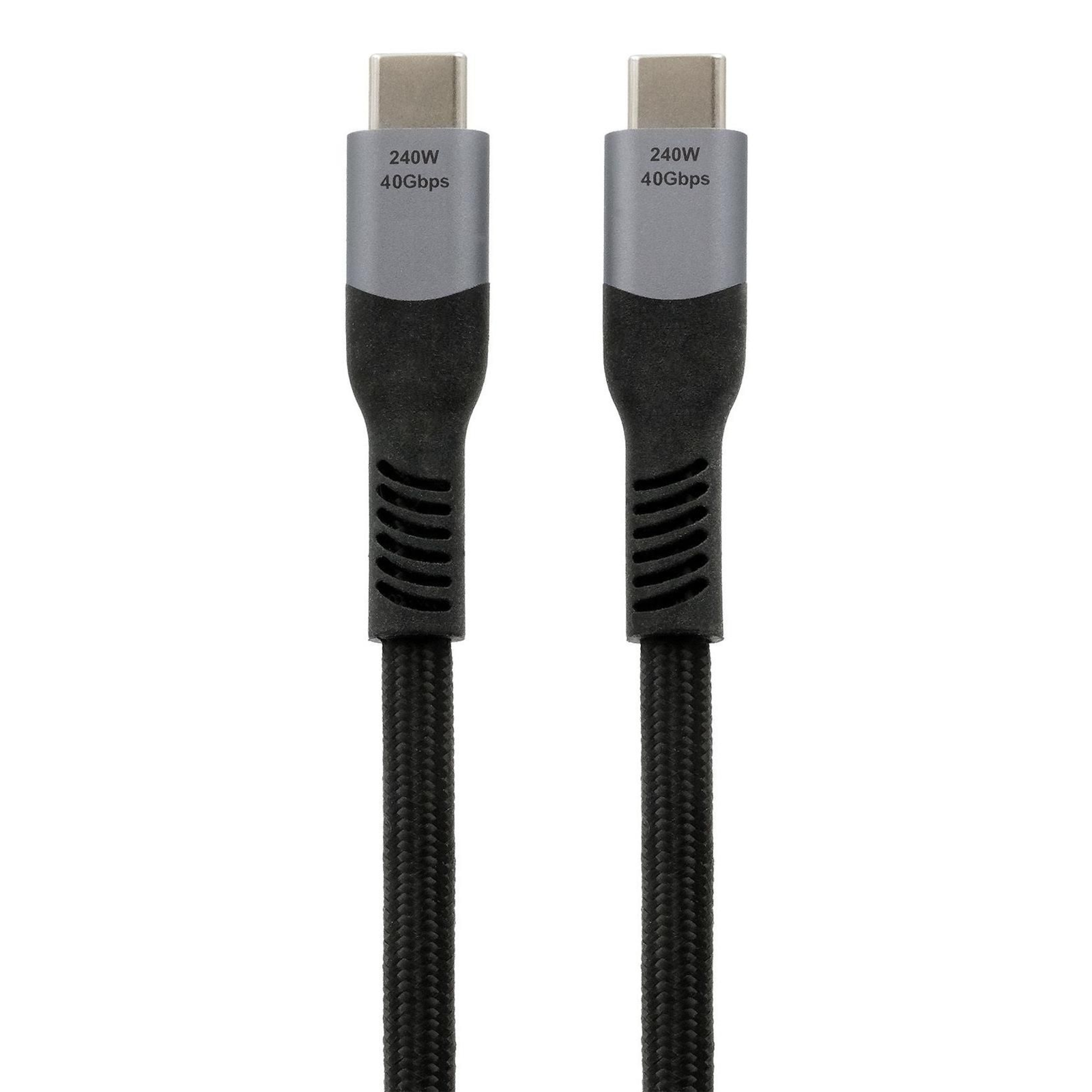Exsys Cable USB4 2m Black 240W Fabric USB-C Plug on Both Sides,40Gbit/s