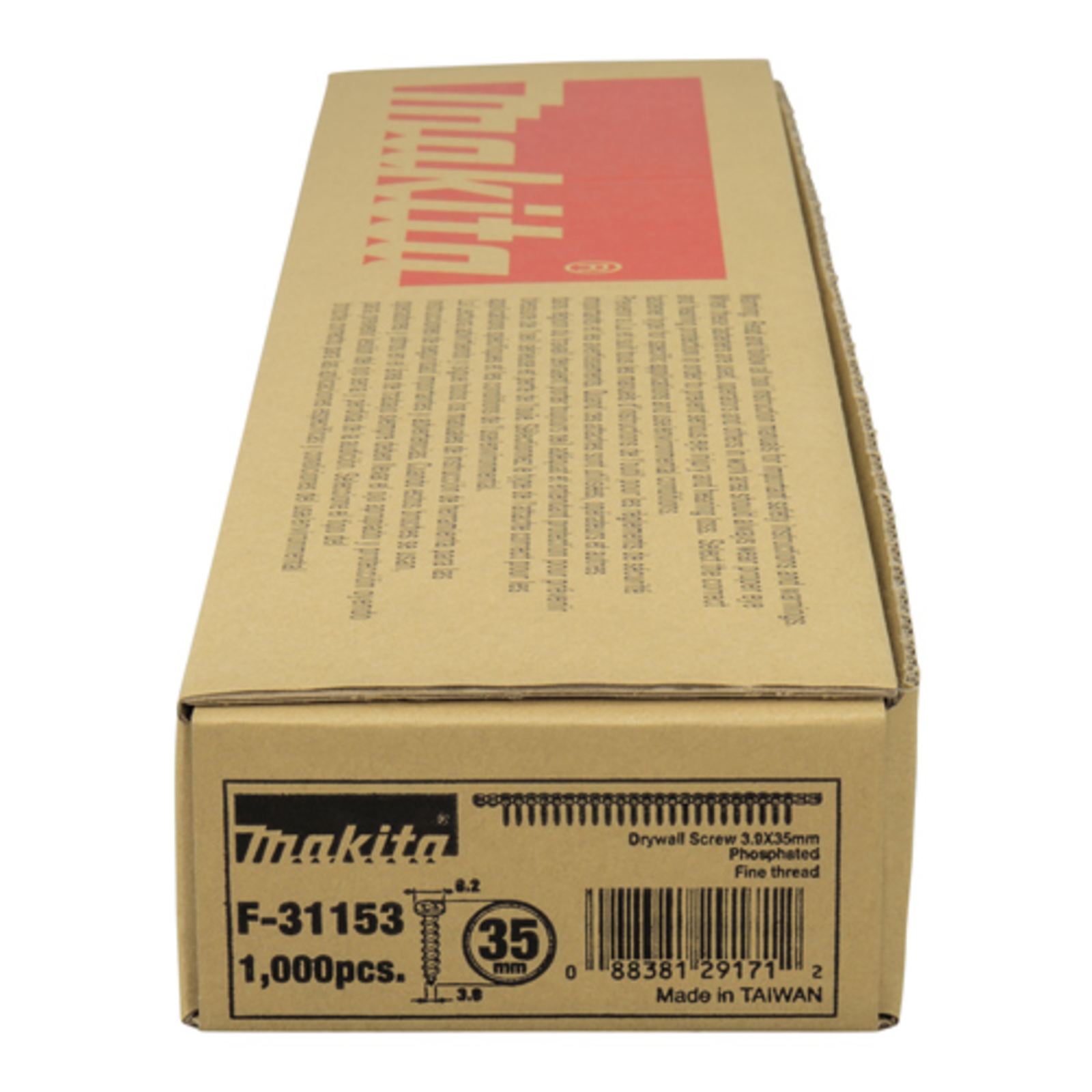 Makita Drywall Screws Fine 3.9 X 35mm 1000 Pieces