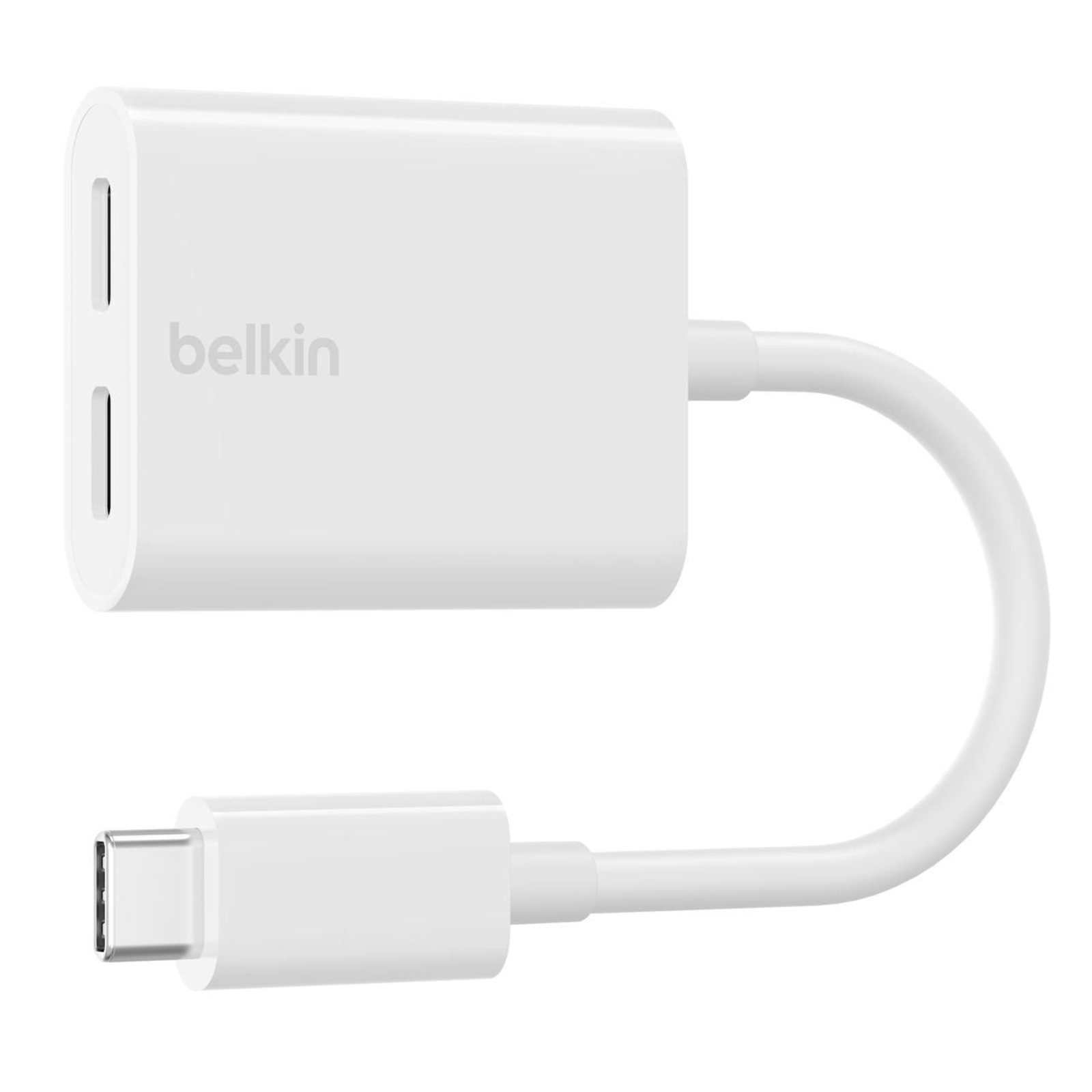 Belkin Adapter DUAL USB-C AUDIO + Charge WHITE