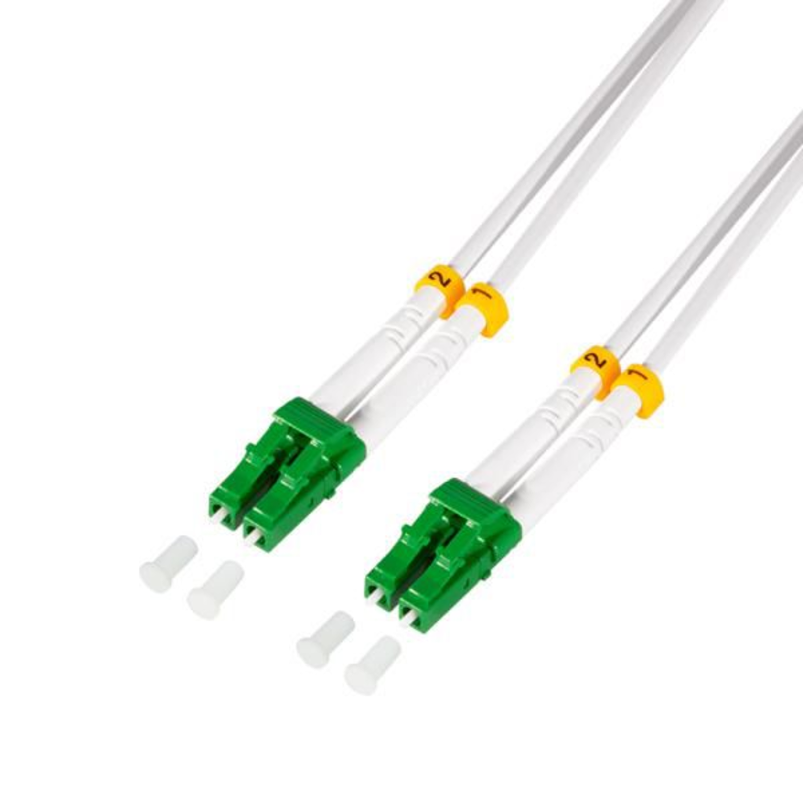 LogiLink Steel-armoured Fibre Optic Patch Cable OS2 LC/APC to LC/APC Duplex Single Mode Green 2 M