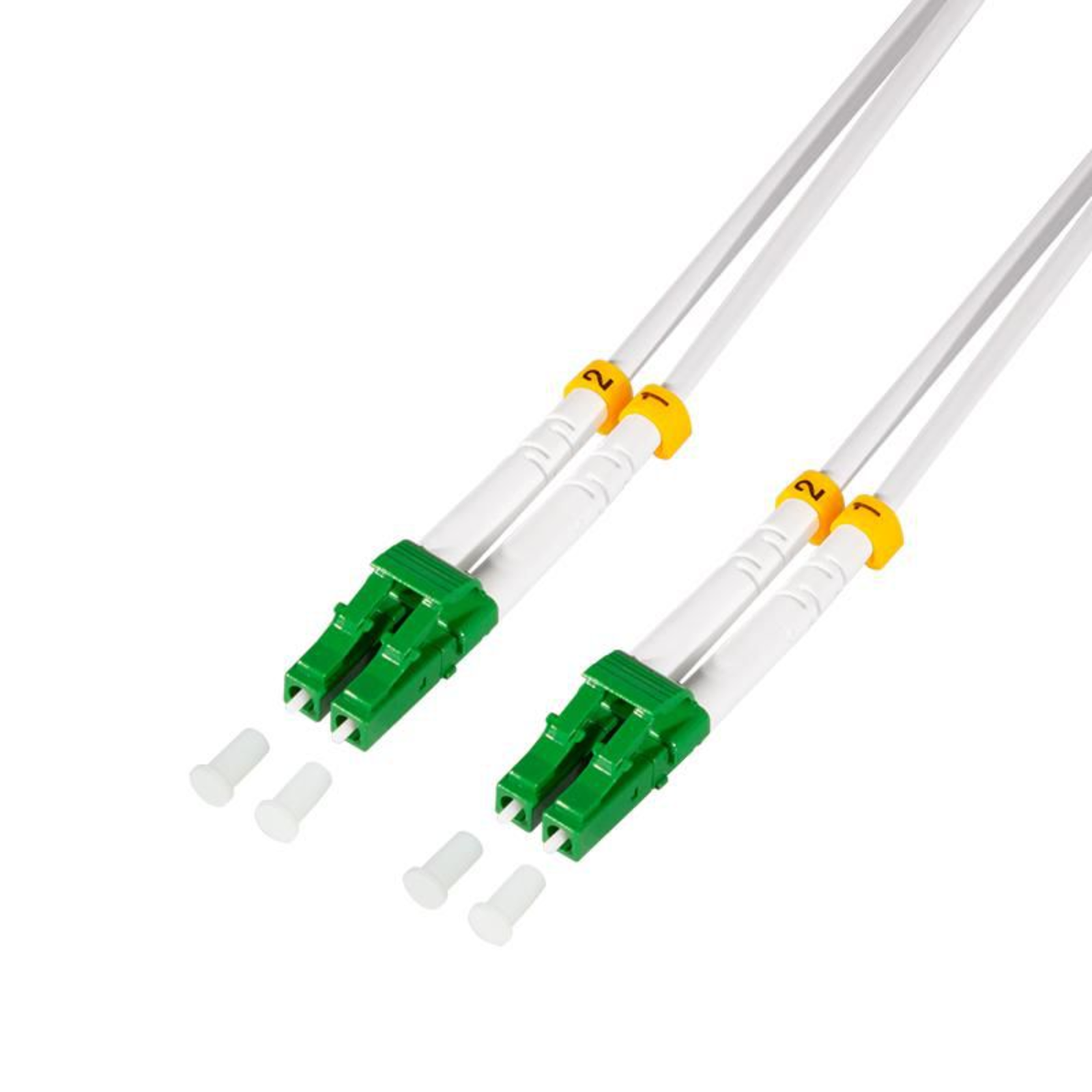LogiLink Steel-armoured Fibre Optic Patch Cable OS2 LC/APC to LC/APC Duplex Single Mode Green 5 M