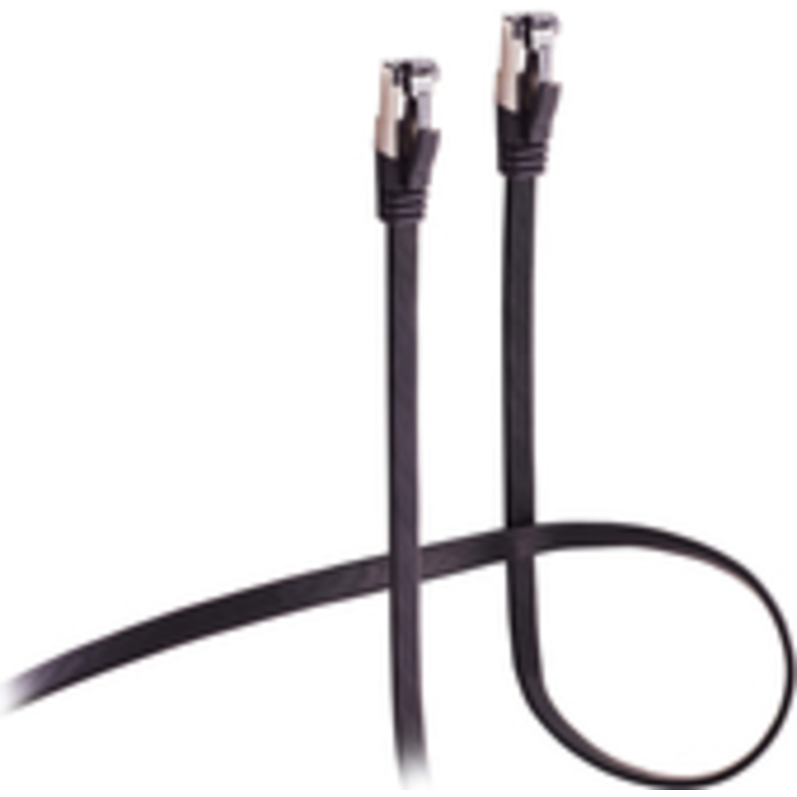Flexline Patch Cable CAT 8.1 U/FTP PIMF Flat Highly Flexible Black 0.50 M