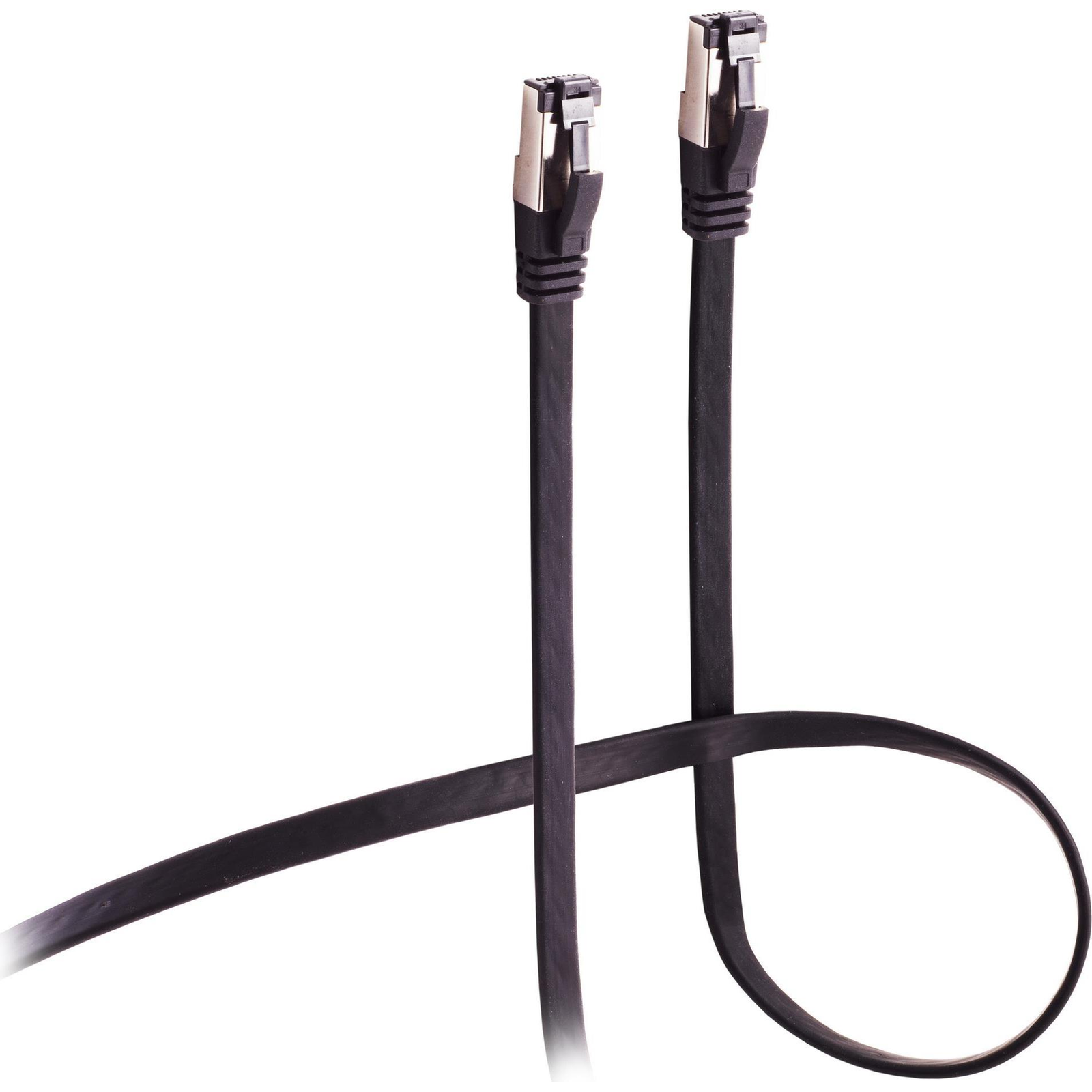 Flexline Patch Cable CAT 8.1 U/FTP PIMF Flat Highly Flexible Black 3.0 M