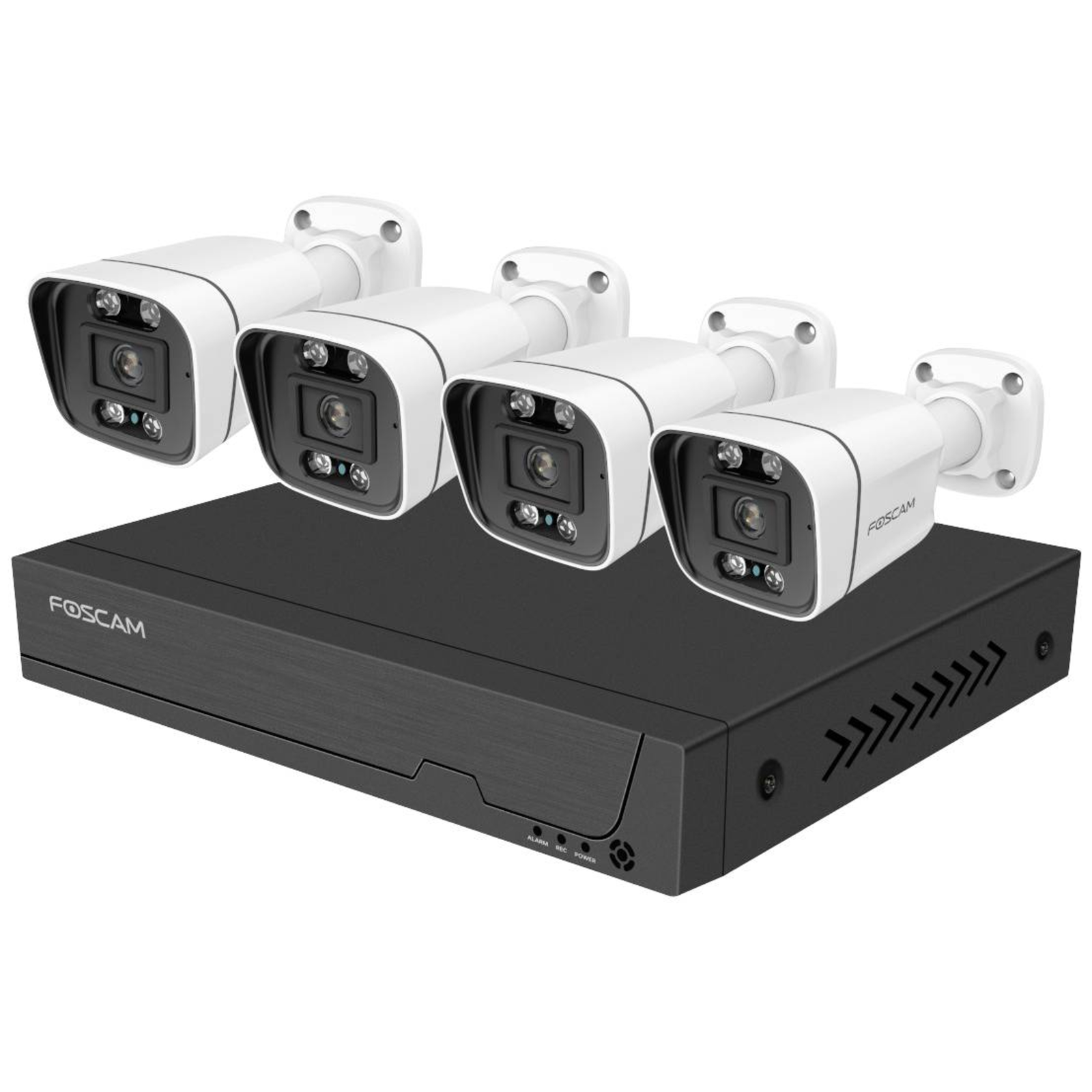 FOSCAM FN9108E-B4-2T Security Camera Set 4 Cameras with Recorder White