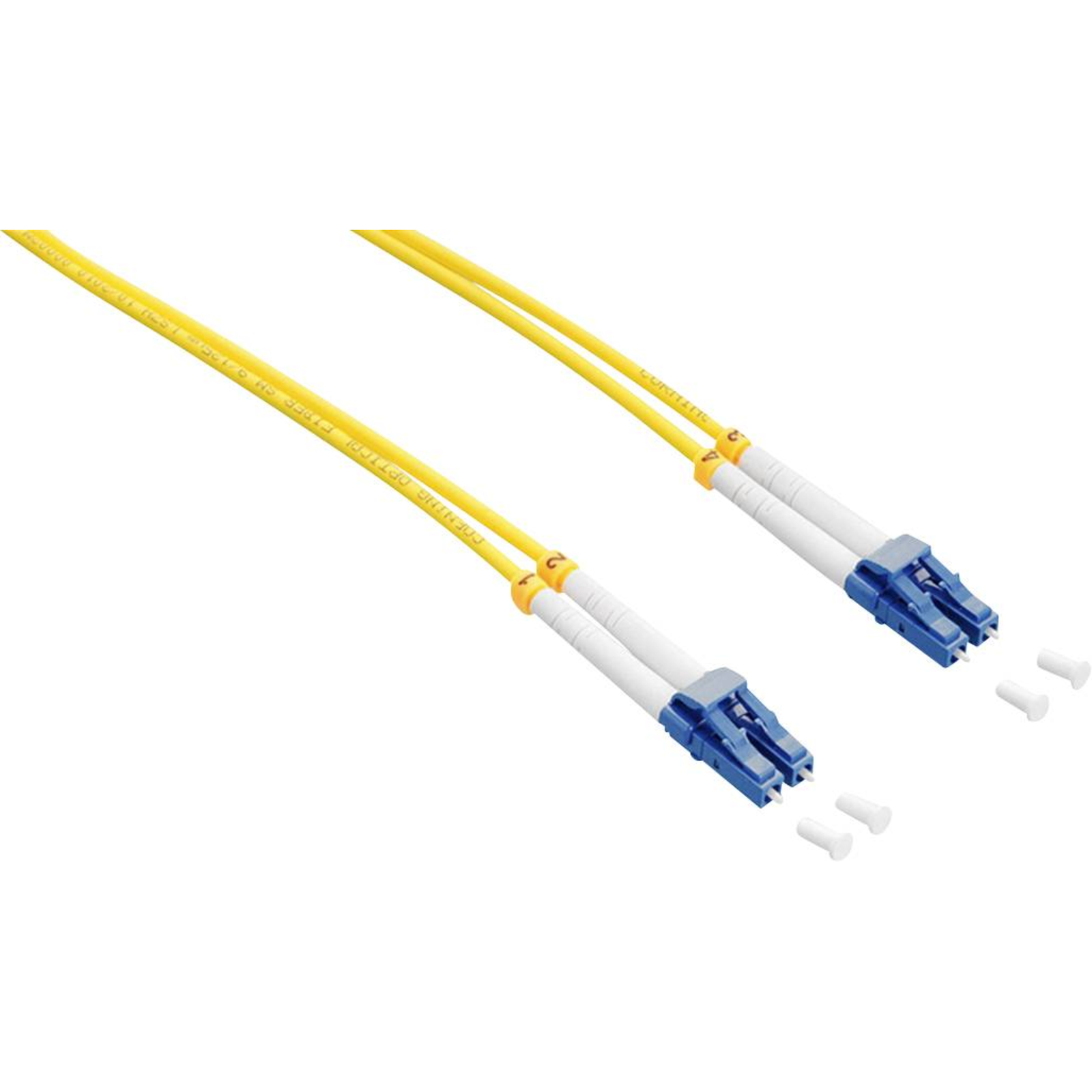 LogiLink Patch Cable LC Single Mode M to 1 Fiber Optic Duplex 9125 Micrometer OS2 Halogen Yellow